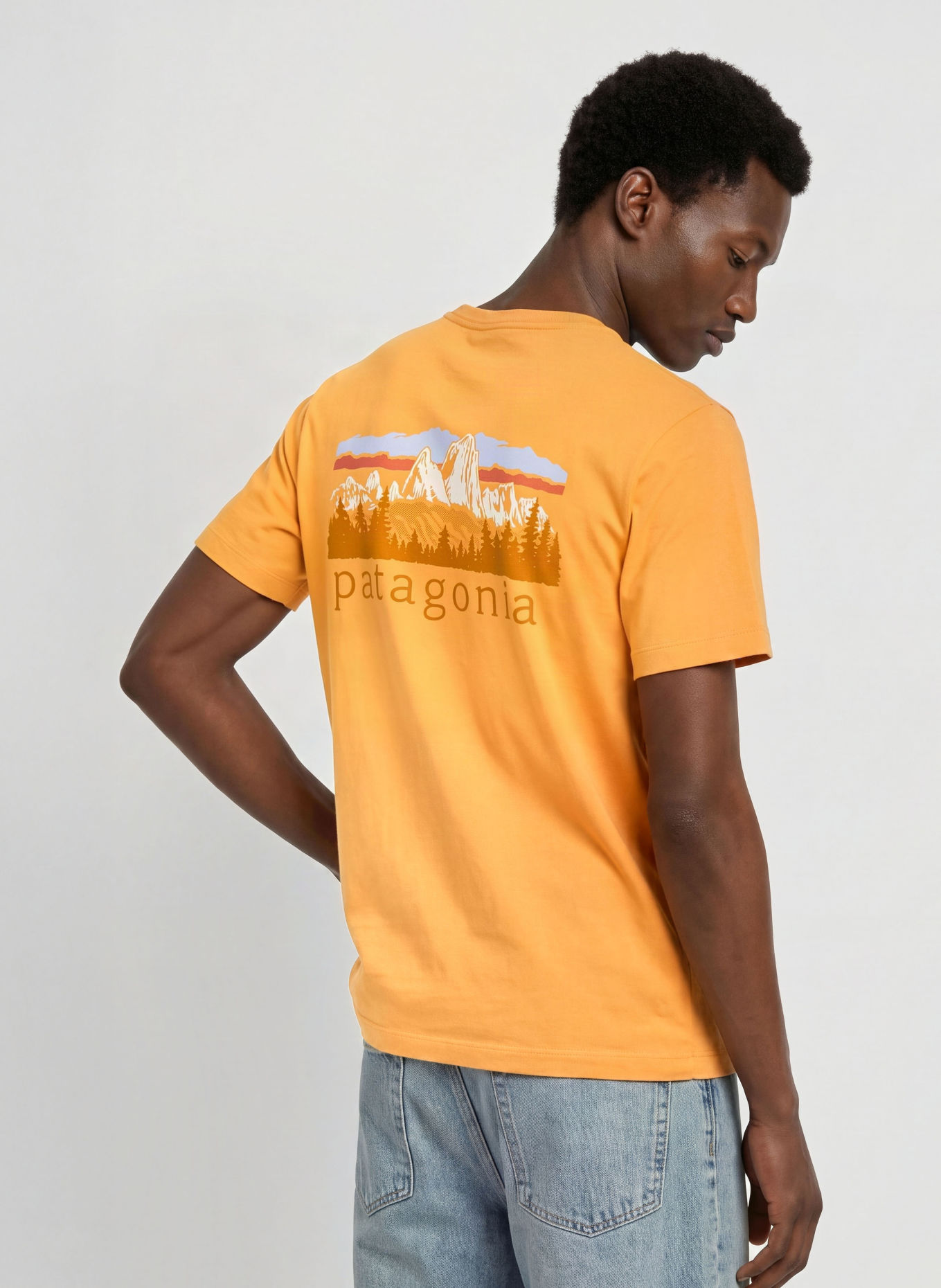 patagonia T-shirt FITZ ROY FOOTHILLS: DONKERGEEL