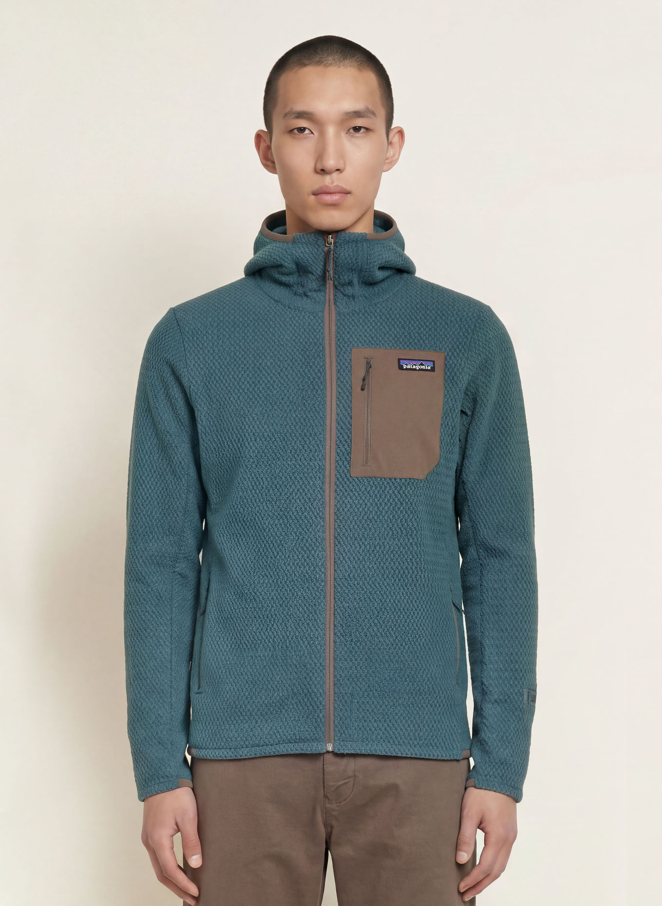 patagonia Fleecejas R1® AIR: PETROL / BRUIN