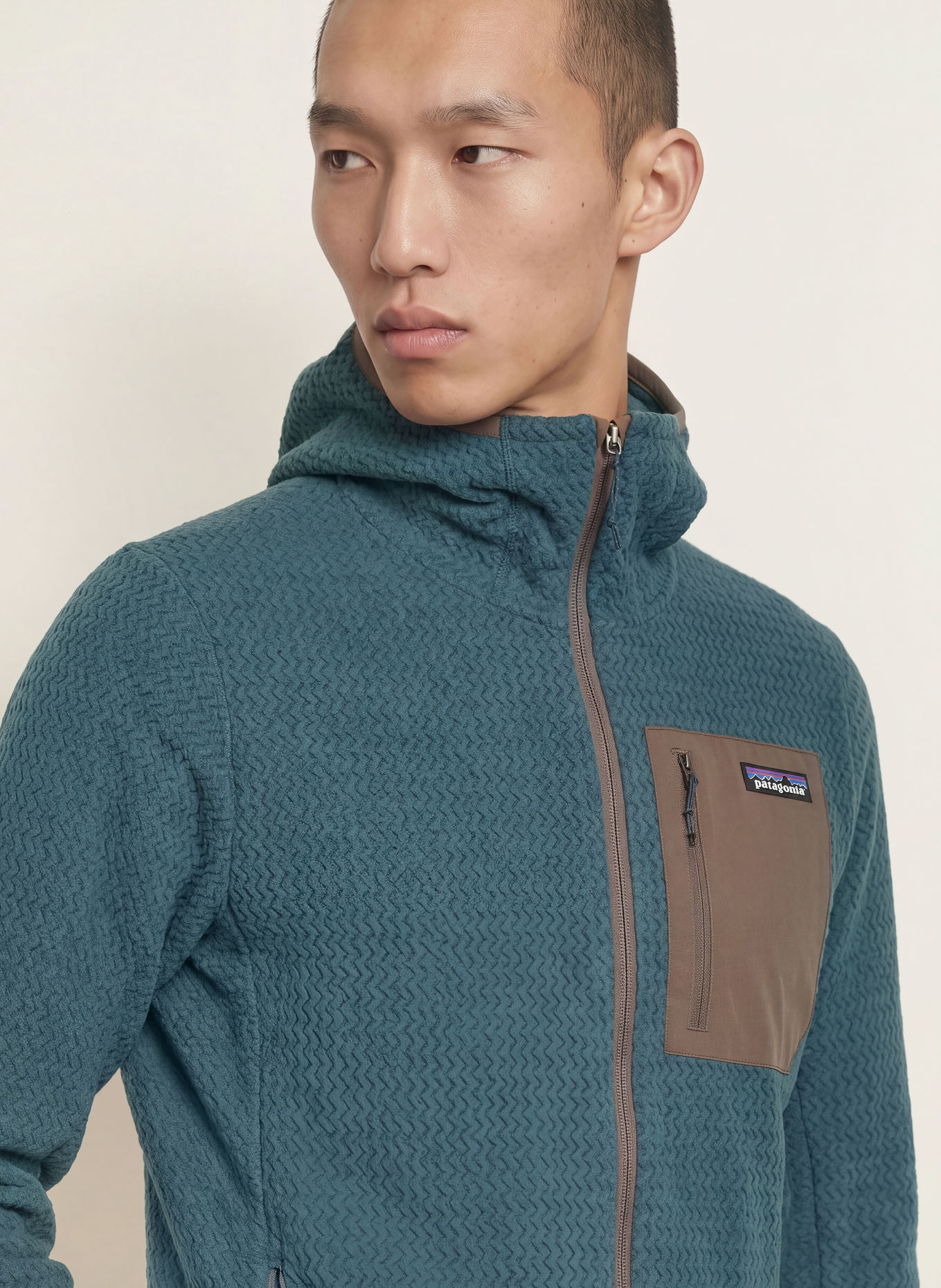 patagonia Fleecejas R1® AIR: PETROL / BRUIN