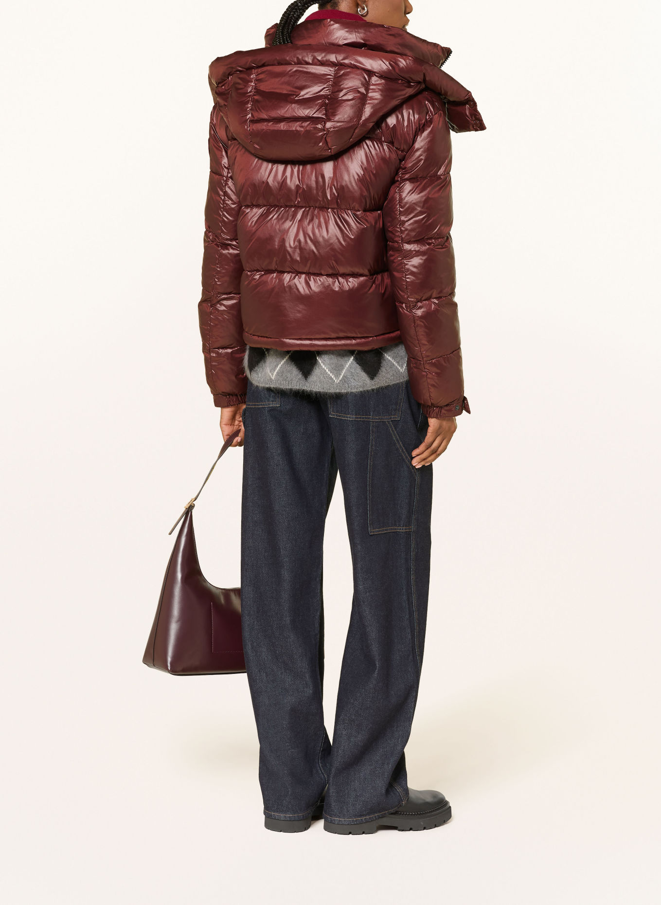 Blauer Steppjacke GLORIA mit abnehmbarer Kapuze: DUNKELROT