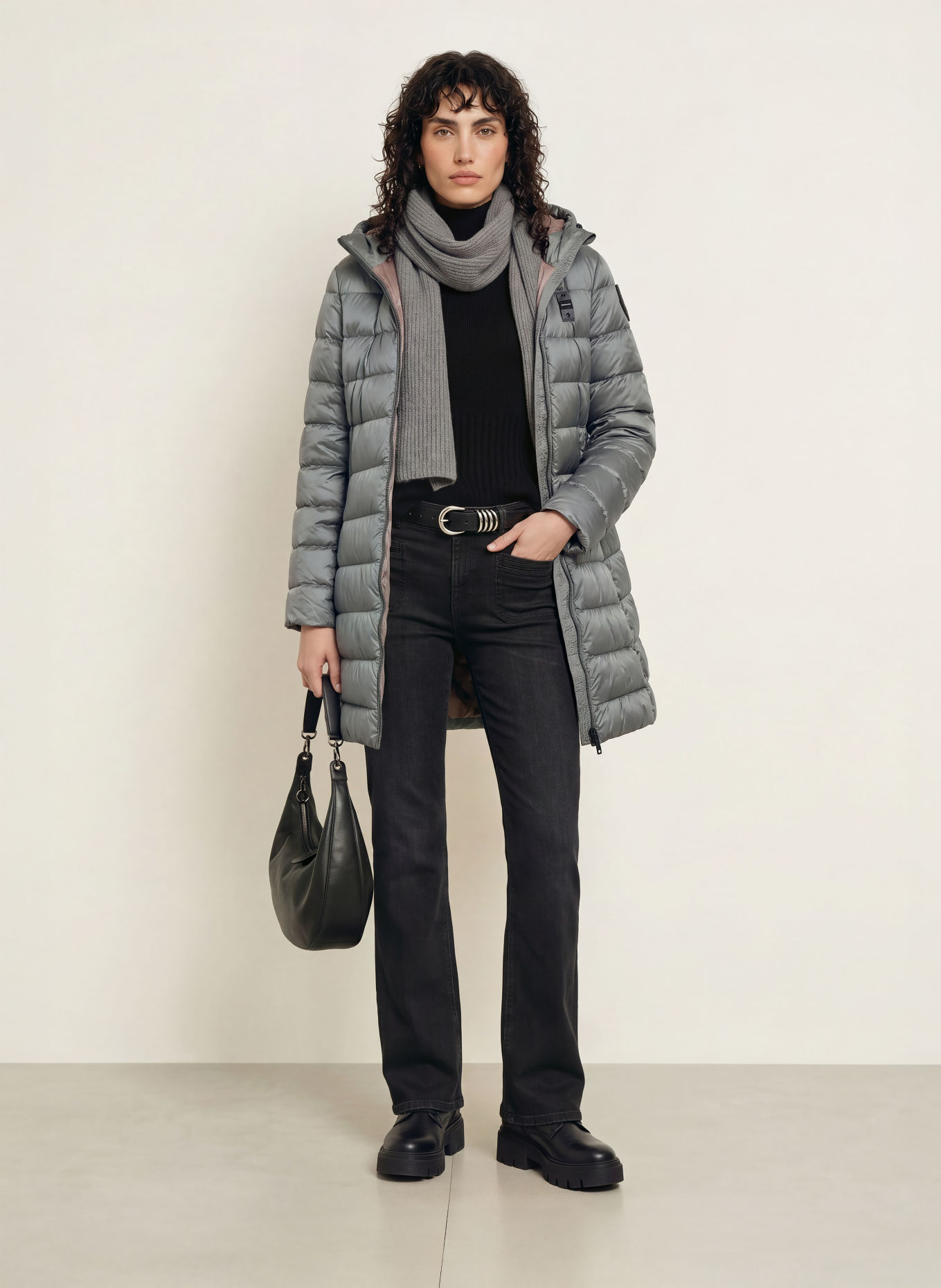 Blauer Doudoune longue légère AGNES: GRIS