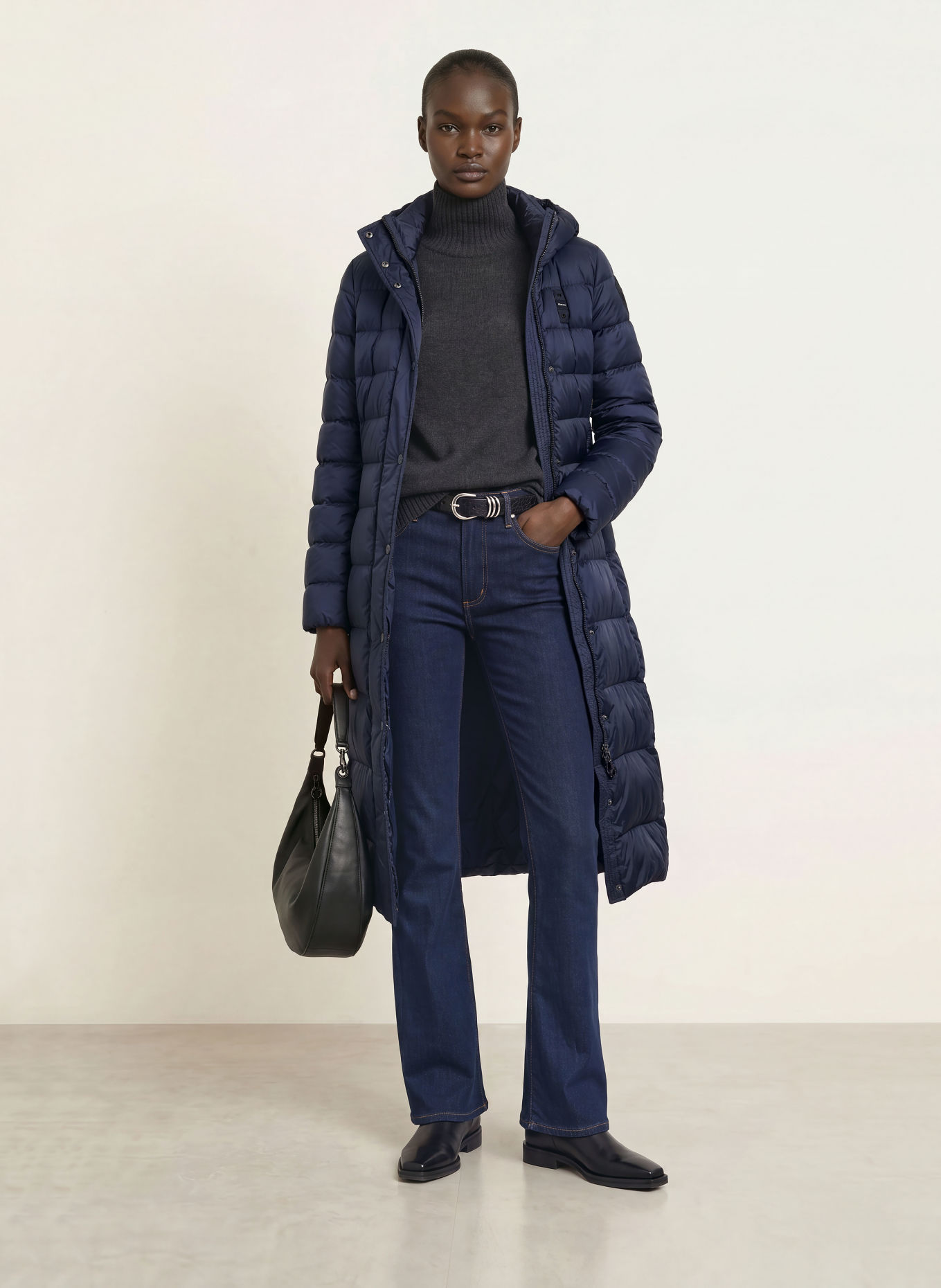 Blauer Doudoune longue: BLEU FONCÉ