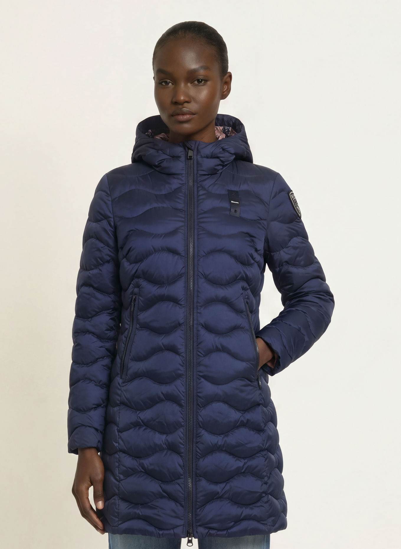 Blauer LYNE Down Jacket with Rhinestones: DARK BLUE