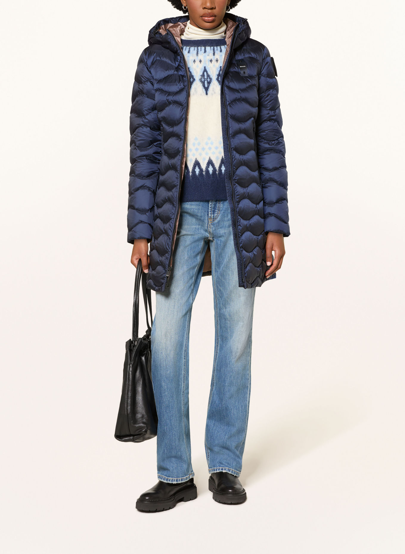 Blauer LYNE Down Jacket with Rhinestones: DARK BLUE