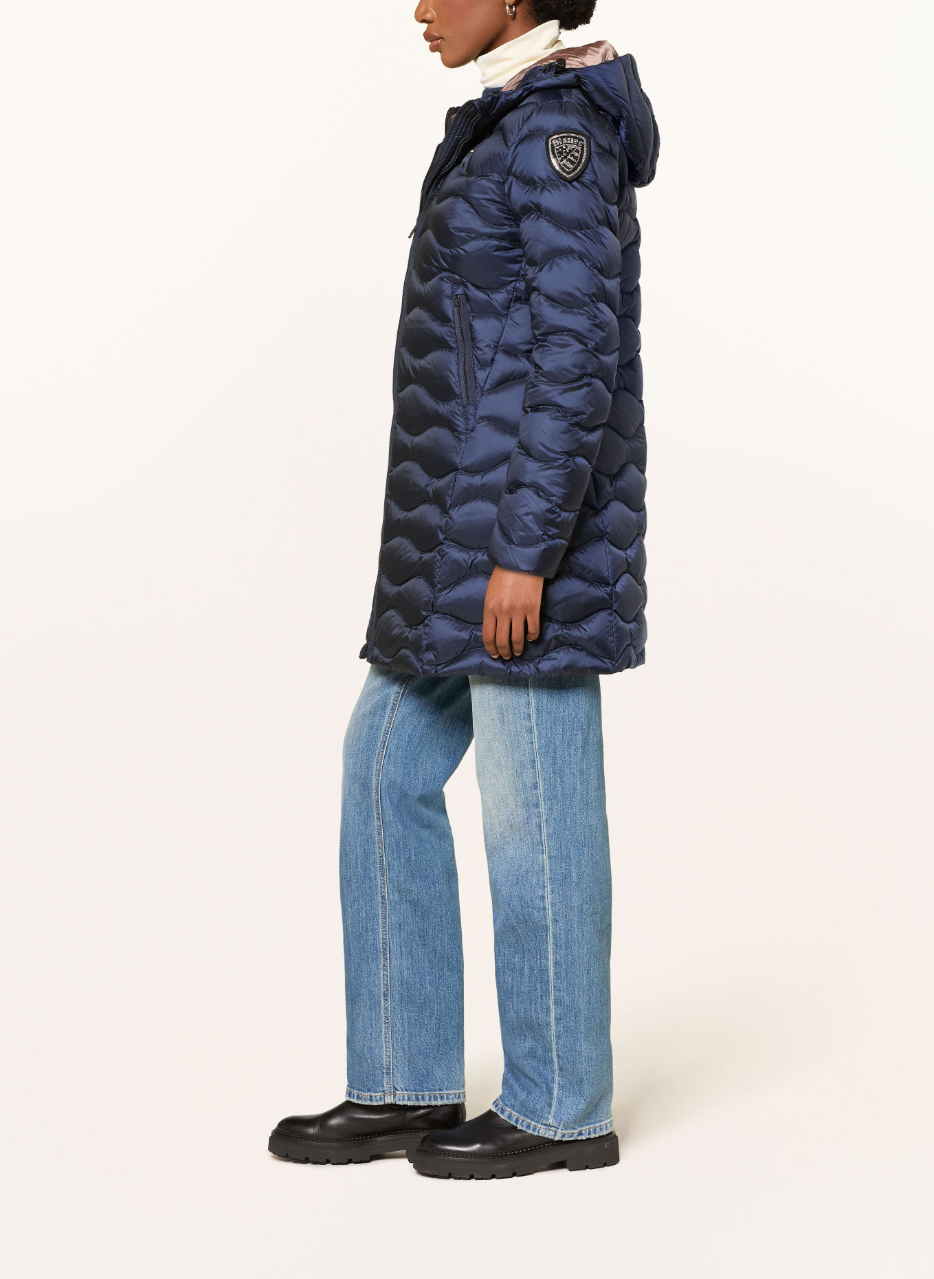 Blauer LYNE Down Jacket with Rhinestones: DARK BLUE