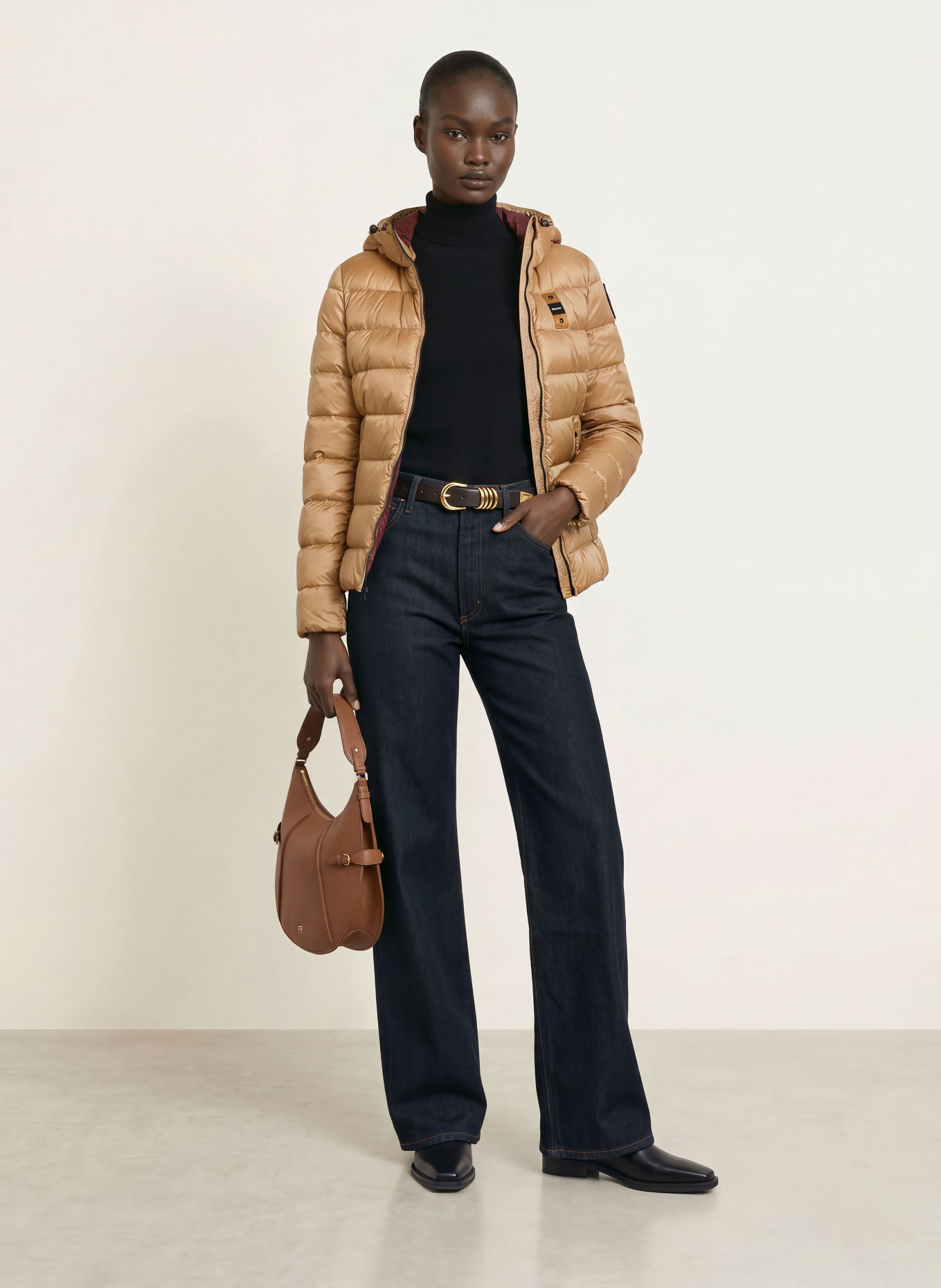 Blauer Lightweight donsjas CHARME: CAMEL / ZILVER / ZWART