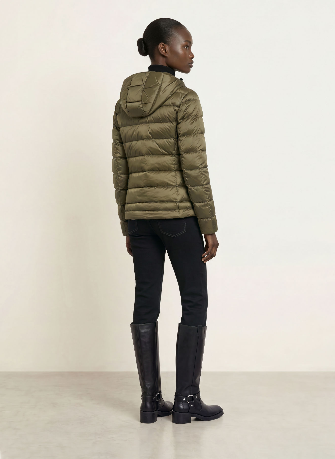 Blauer CHARME Lightweight Down Jacket: KHAKI / SILVER / BLACK