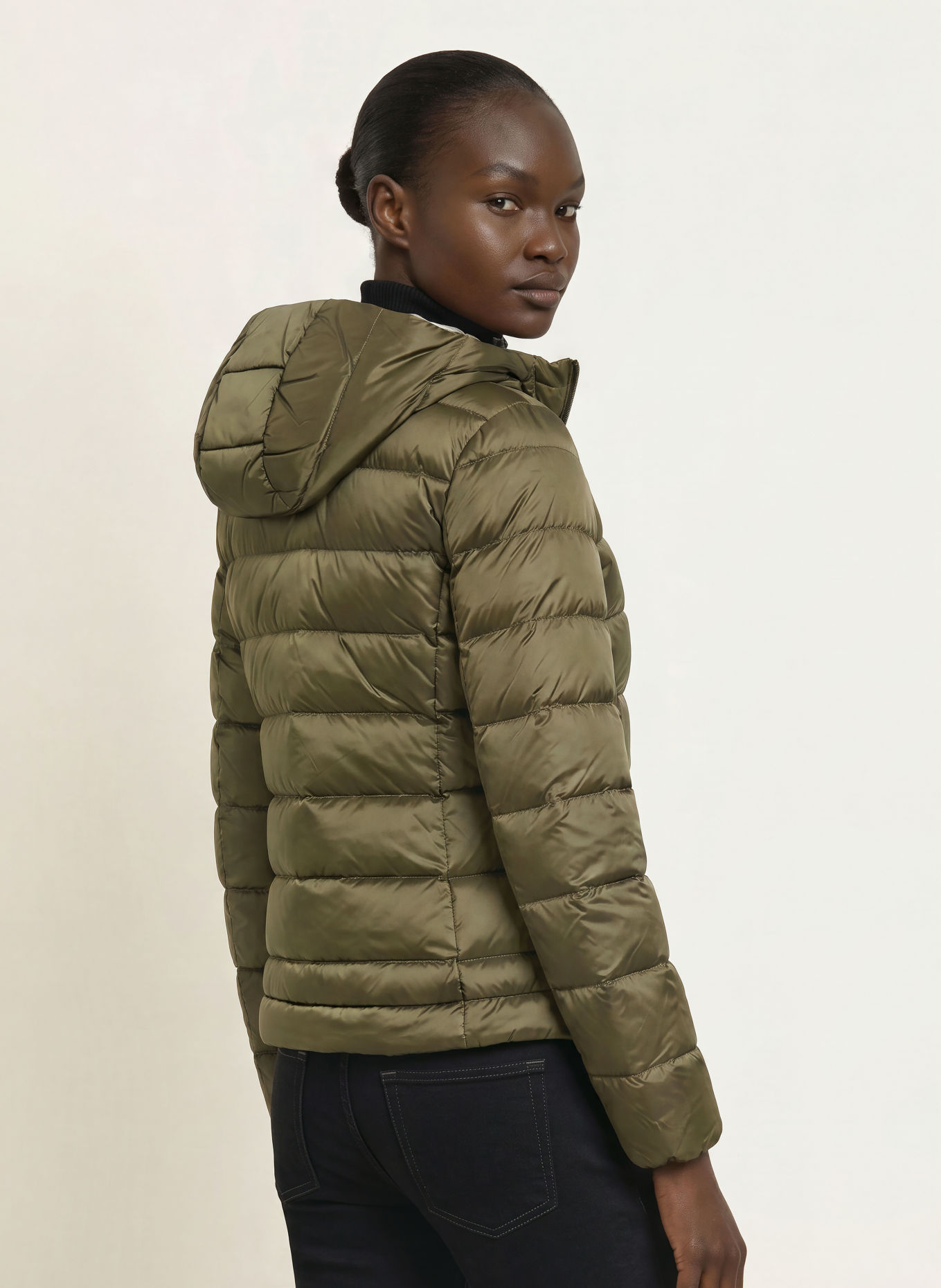 Blauer CHARME Lightweight Down Jacket: KHAKI / SILVER / BLACK