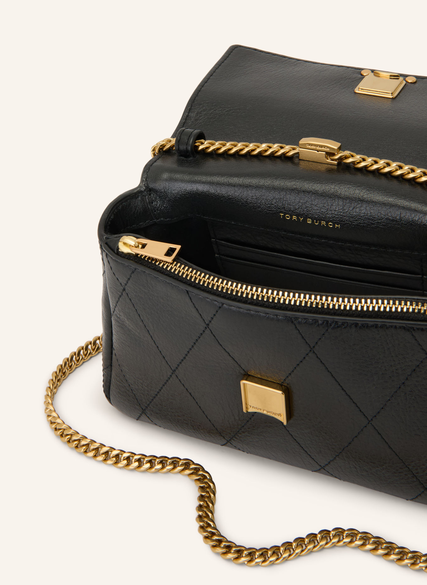 TORY BURCH CHARLIE MINI Crossbody Bag: BLACK / GOLD