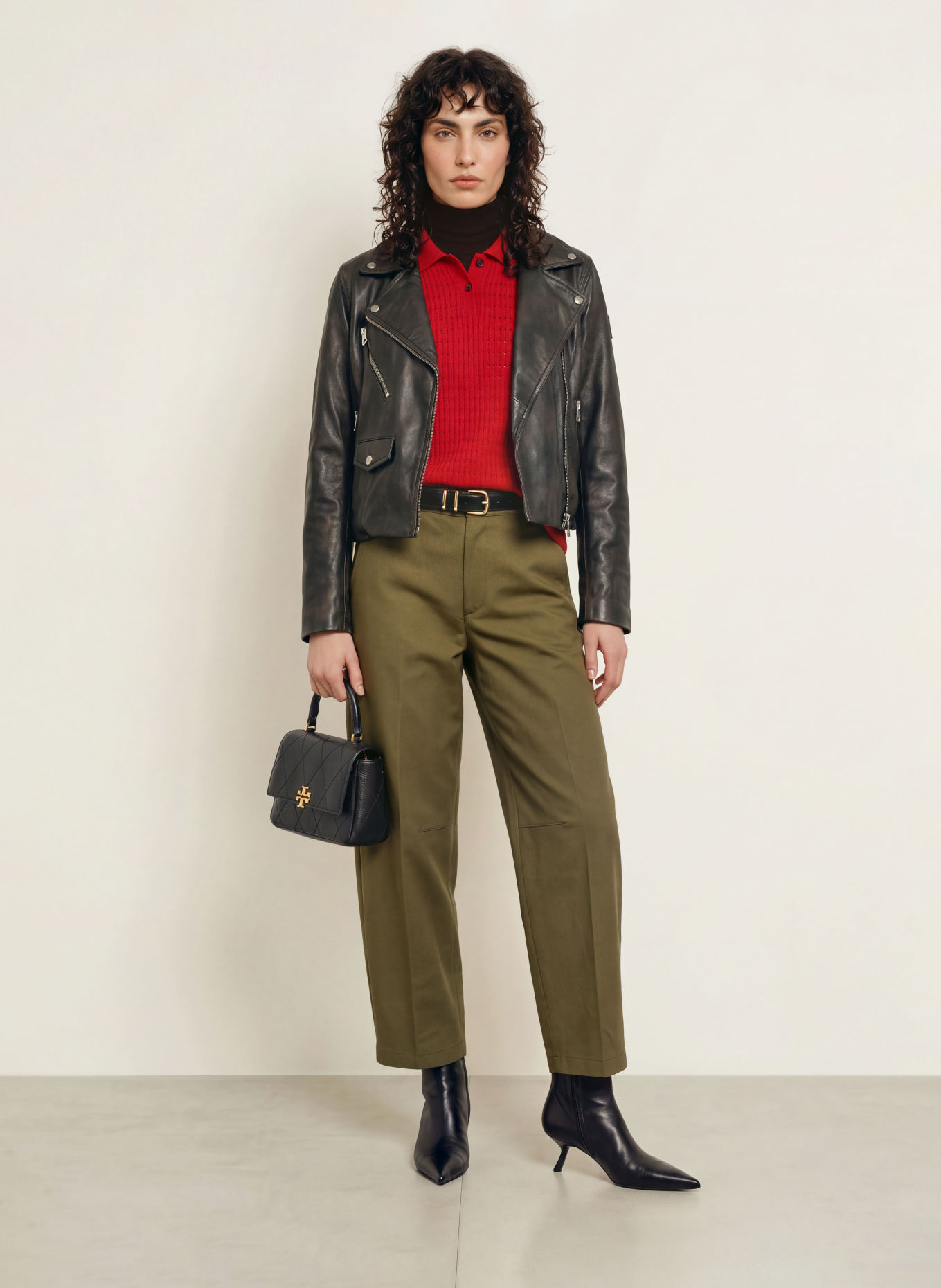 TORY BURCH Schoudertas CHARLIE MINI: ZWART / GOUD