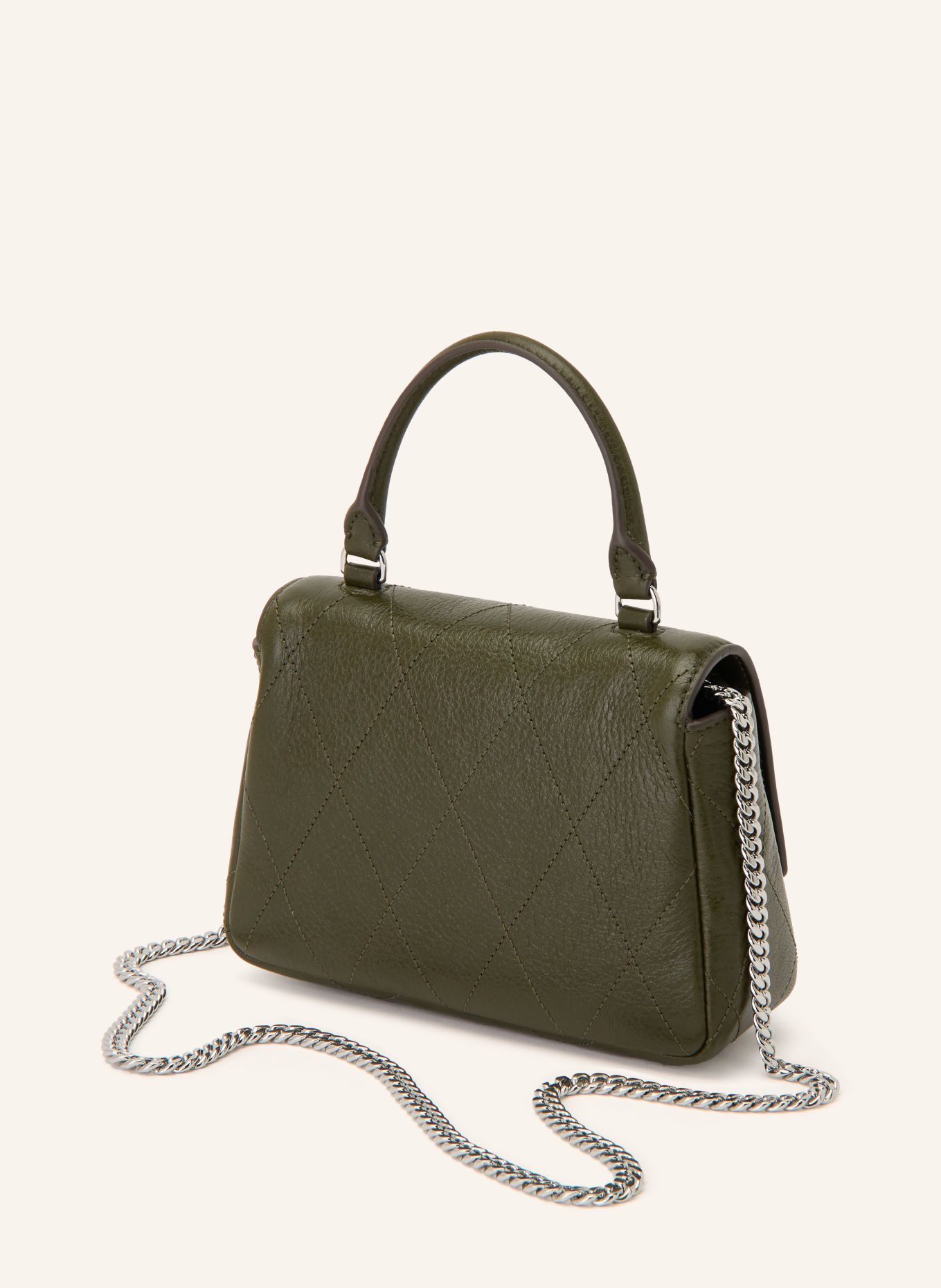 TORY BURCH CHARLIE MINI Crossbody Bag: DARK GREEN / SILVER