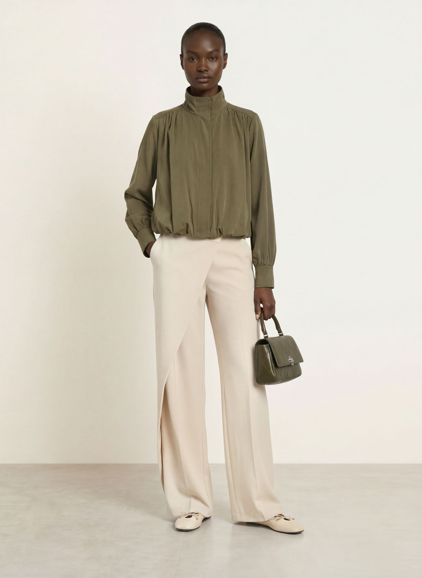 TORY BURCH Schoudertas CHARLIE MINI: DONKERGROEN / ZILVER