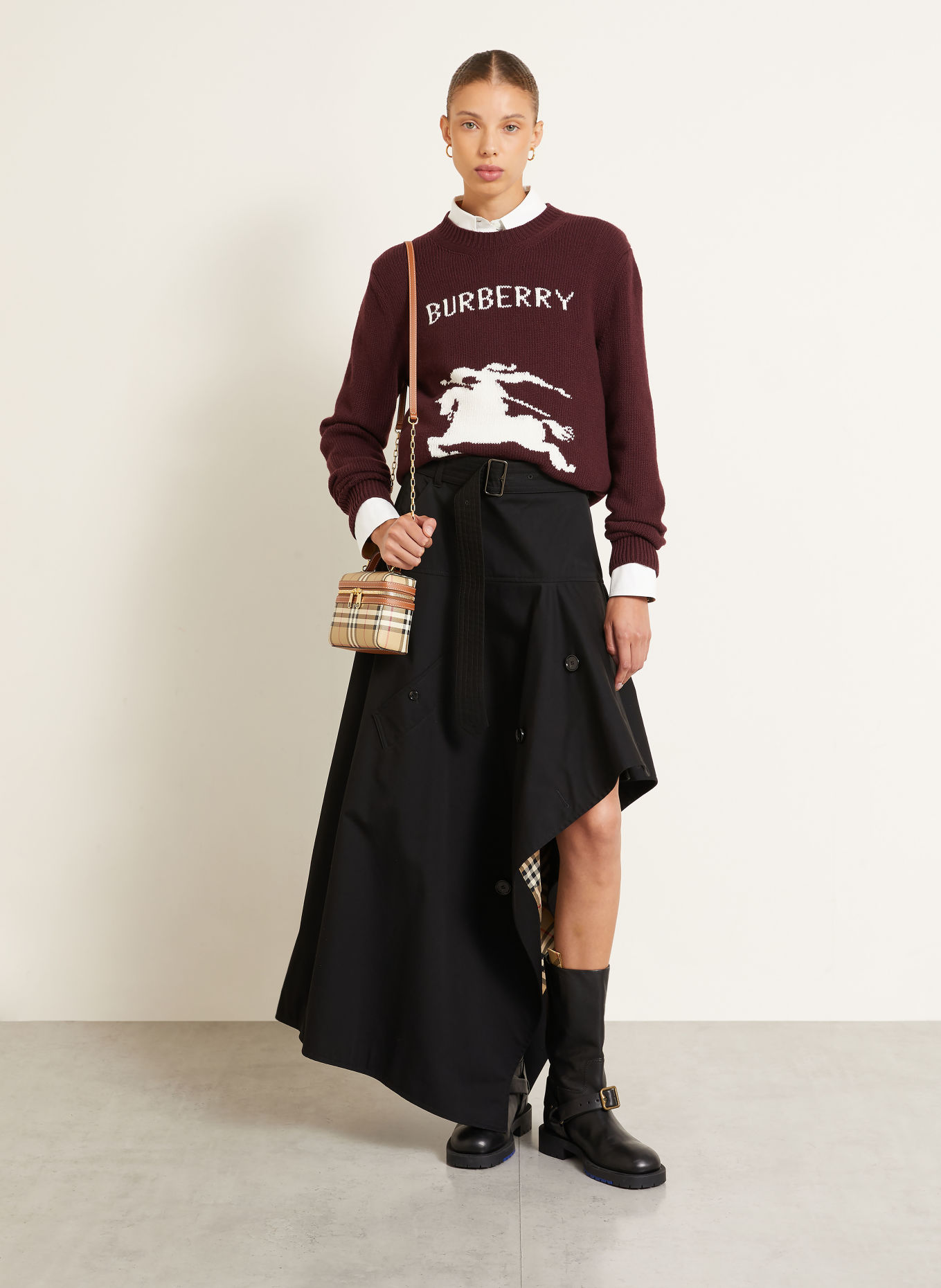 BURBERRY Crossbody bag: CAMEL / RED / BLACK