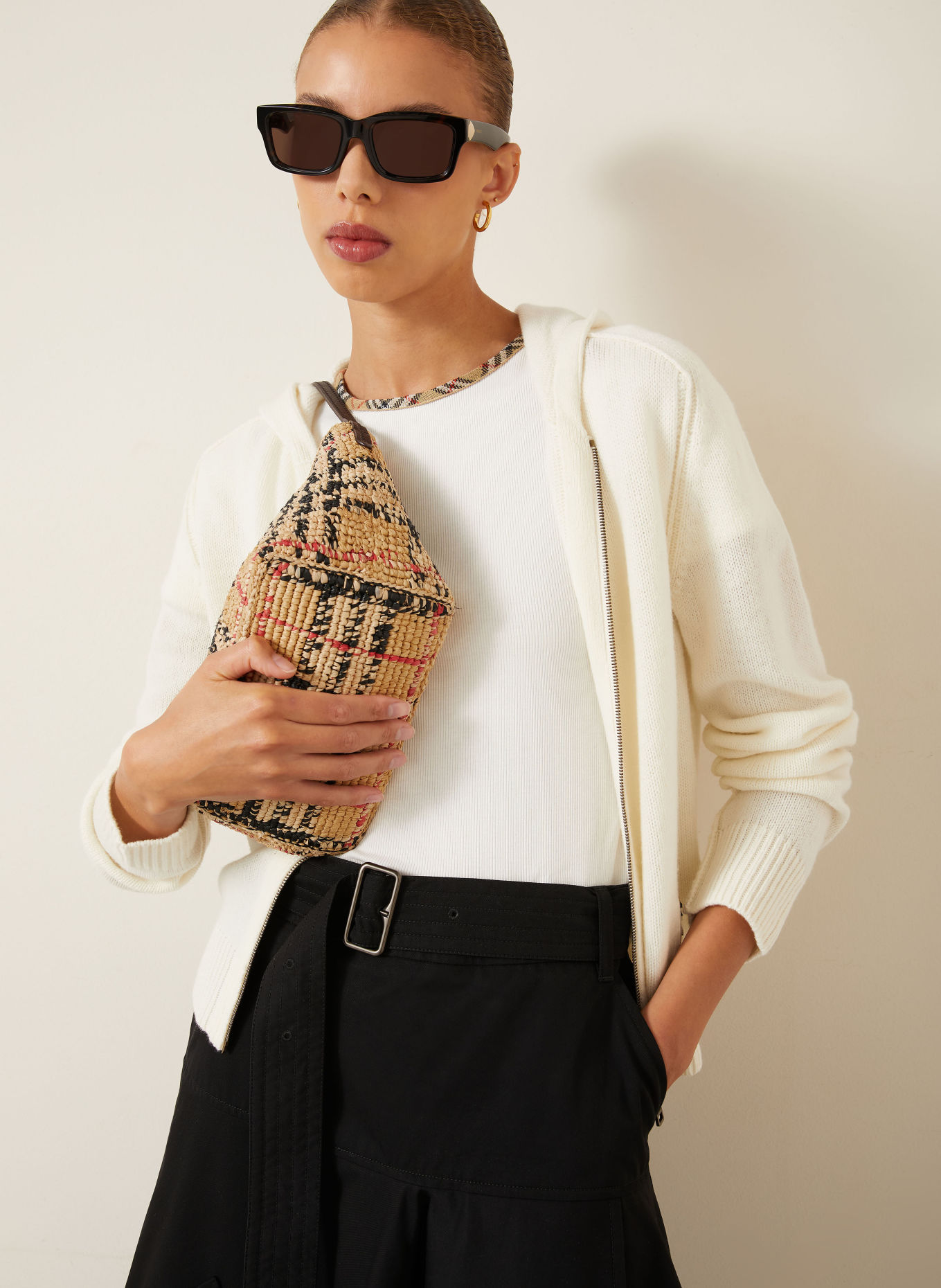 BURBERRY Schultertasche MARGATE SMALL: BEIGE / GOLD / DUNKELBRAUN