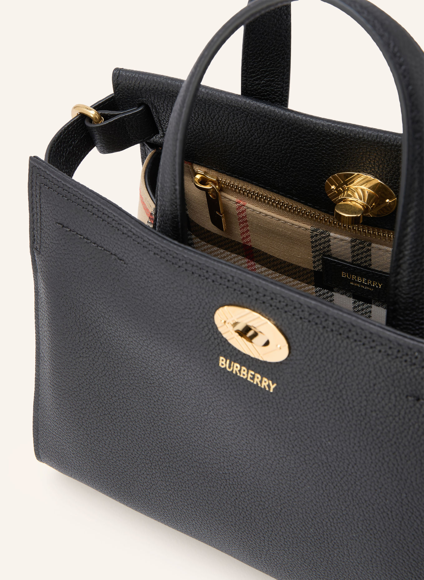 BURBERRY COTSWOLDS Handbag: BLACK / BEIGE / RED