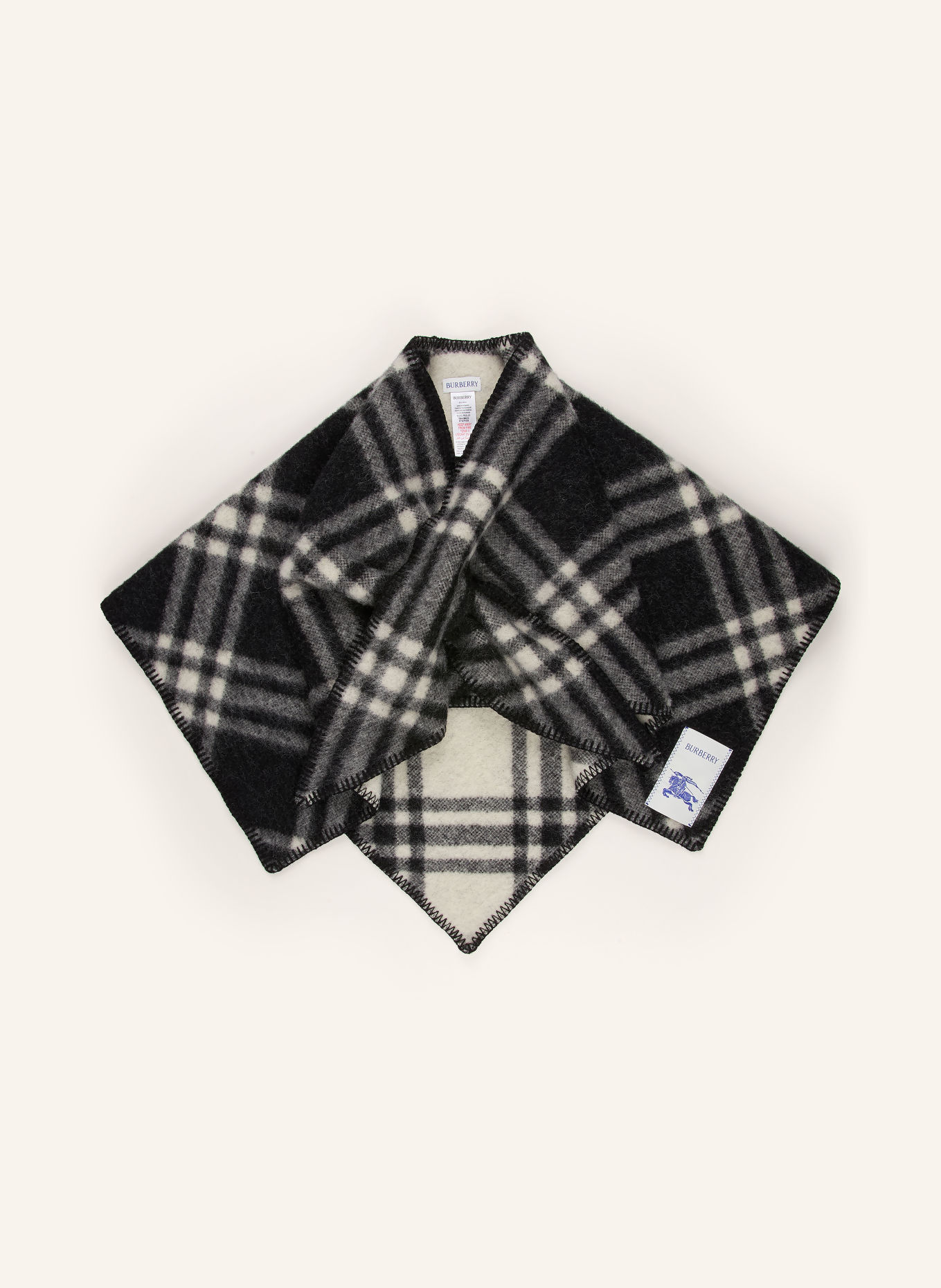 BURBERRY Halsduk: SVART / ECRU / GRÅ