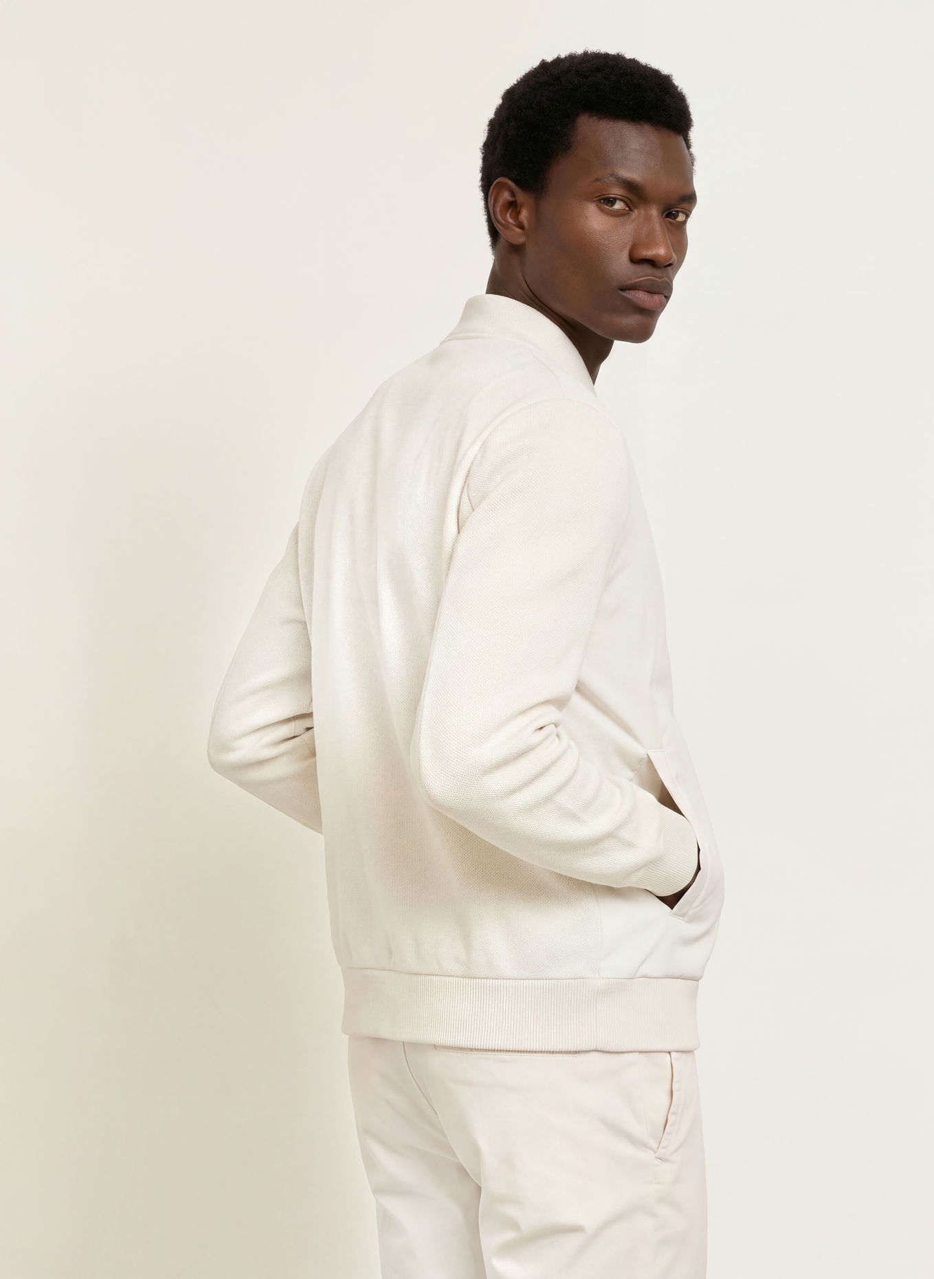 BOSS Blouson LEVAIO im Materialmix: ECRU