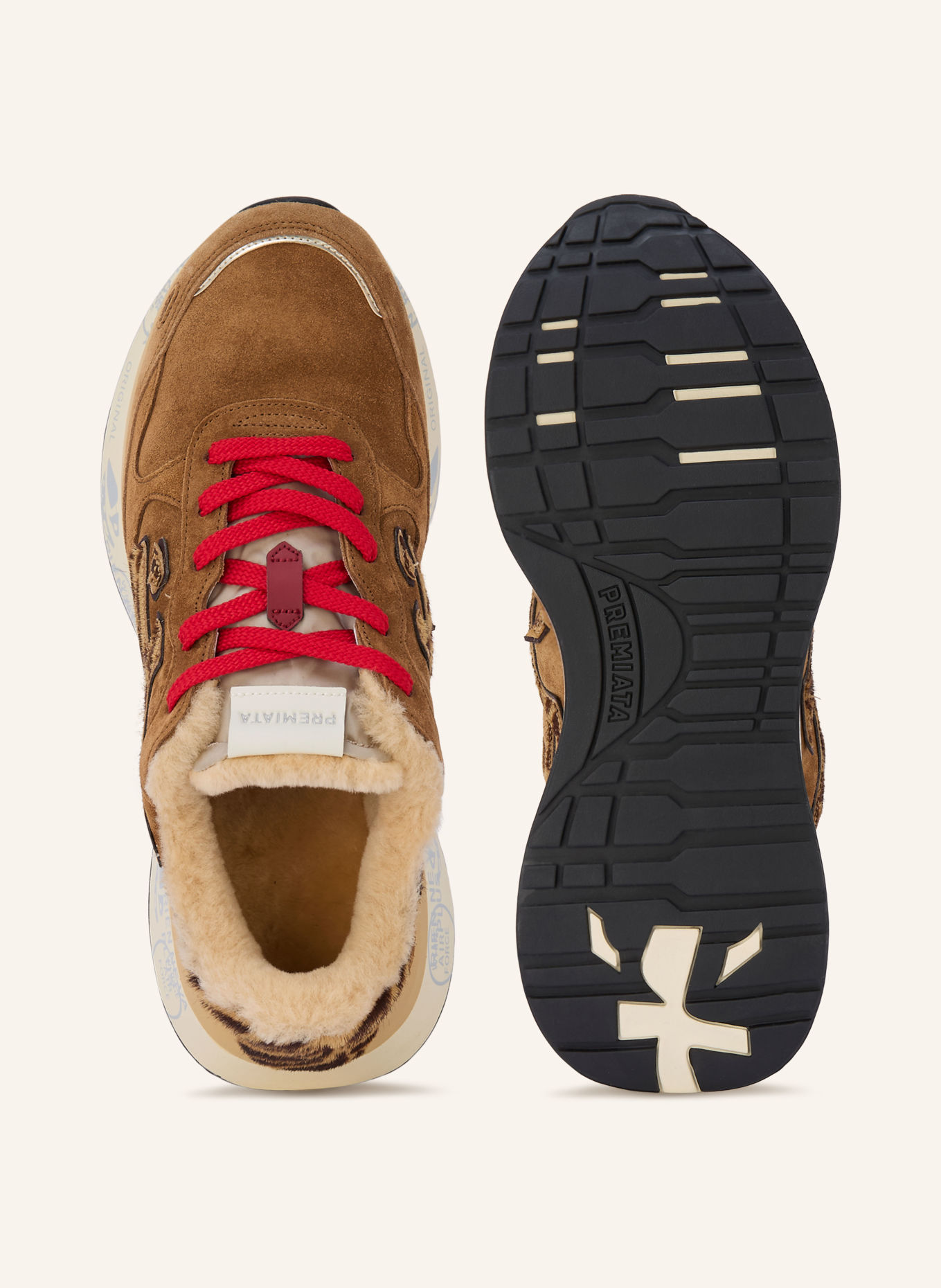 PREMIATA Sneakers LAURYN: BRUIN / MARRON FONCÉ / BEIGE