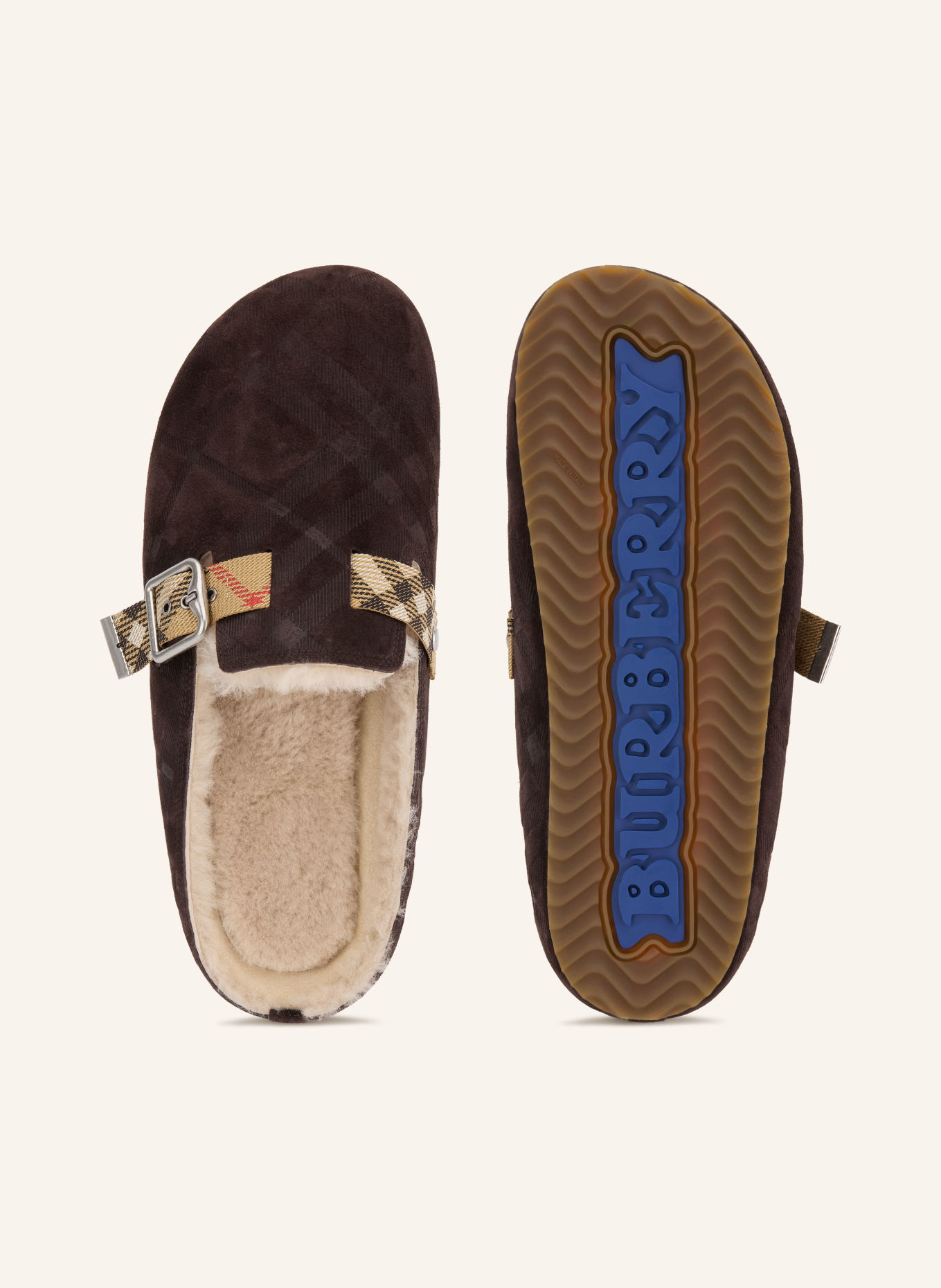 BURBERRY Muiltjes URCHIN: MARRON FONCÉ / ZILVER / BEIGE