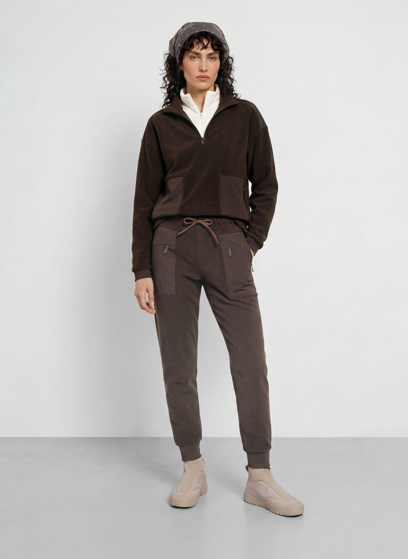 JEANNE BARET Fleecebroek ROCHEFORT: MARRON FONCÉ