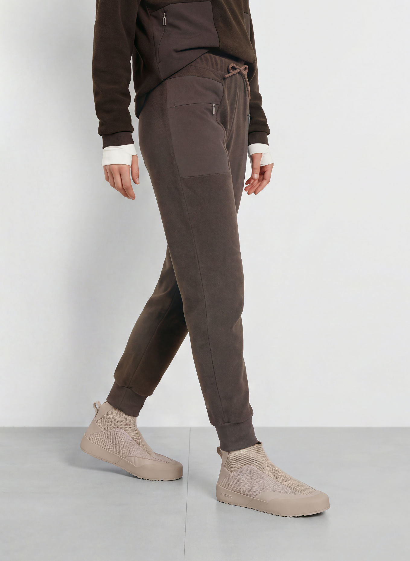 JEANNE BARET Fleecebroek ROCHEFORT: MARRON FONCÉ