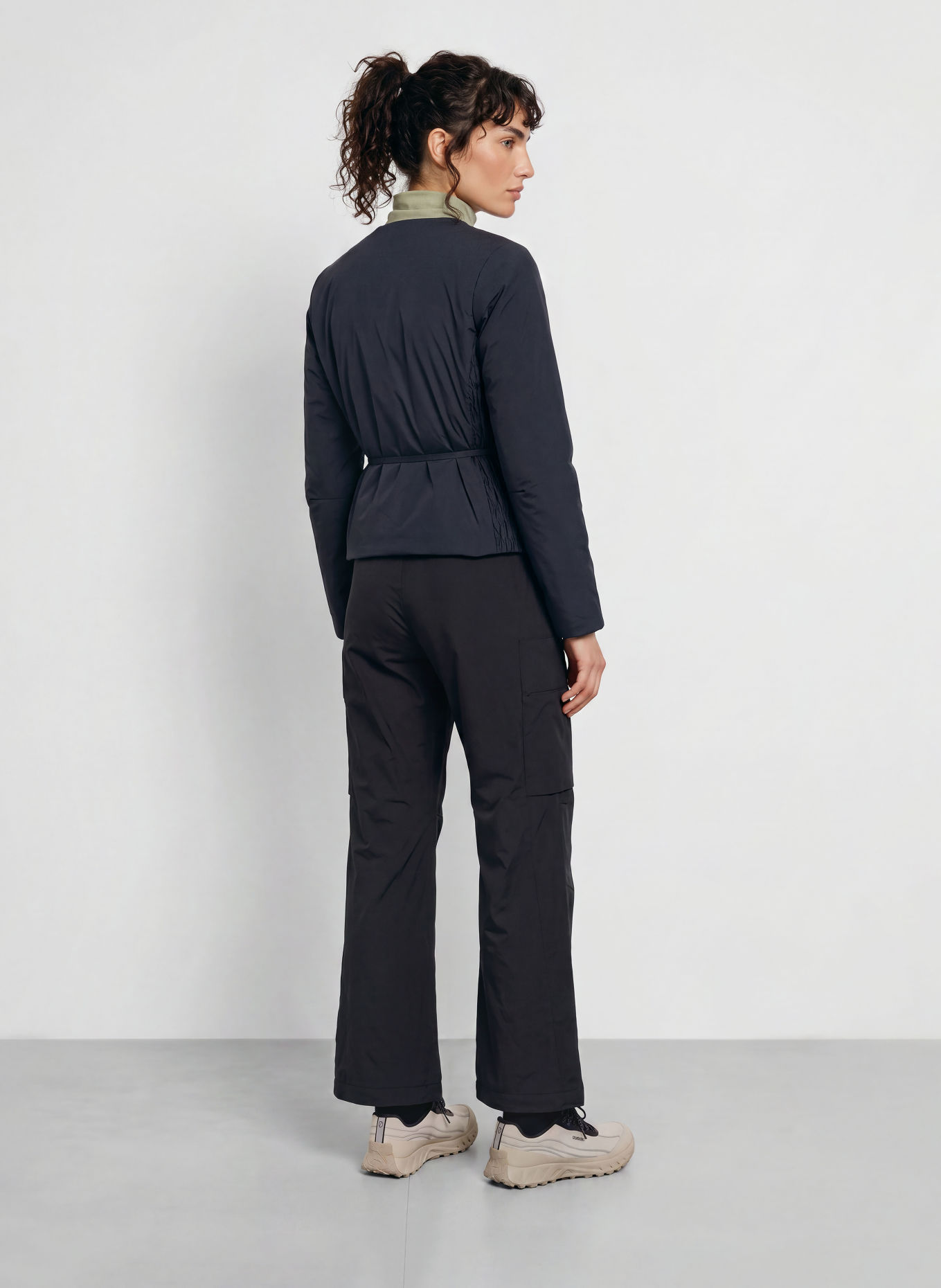 JEANNE BARET SKYE Wrap Jacket: BLACK