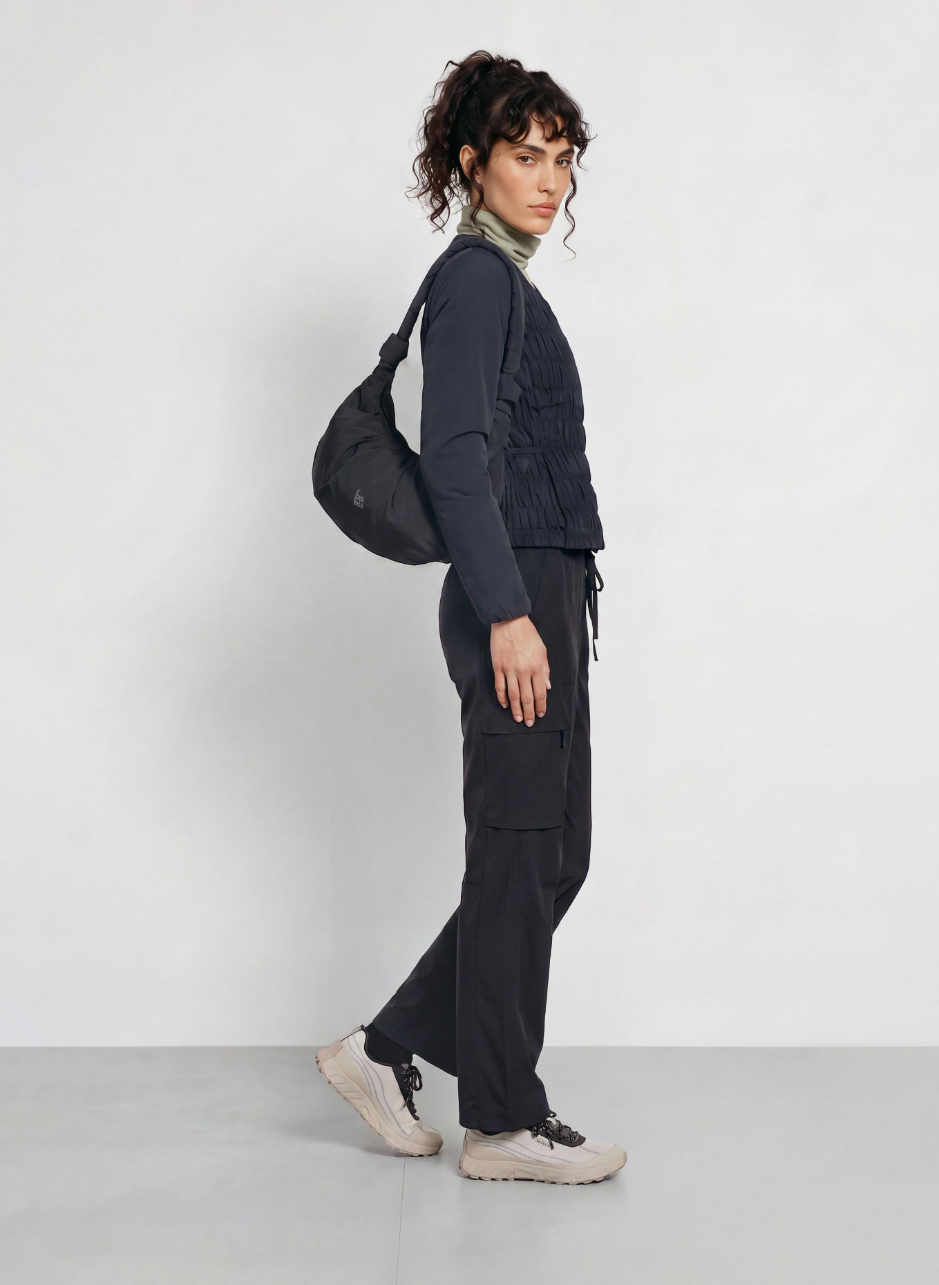 JEANNE BARET SKYE Wrap Jacket: BLACK