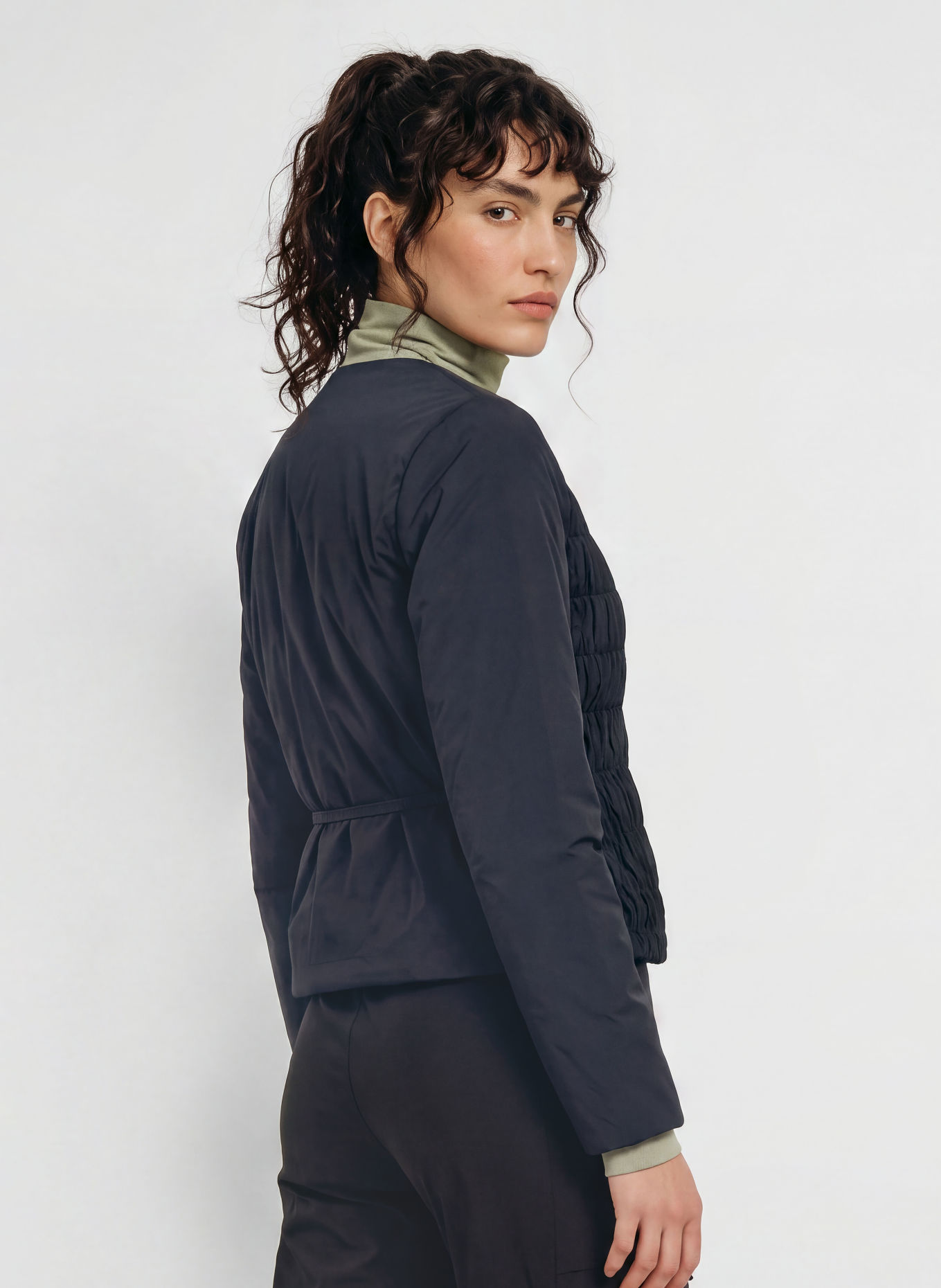 JEANNE BARET SKYE Wrap Jacket: BLACK