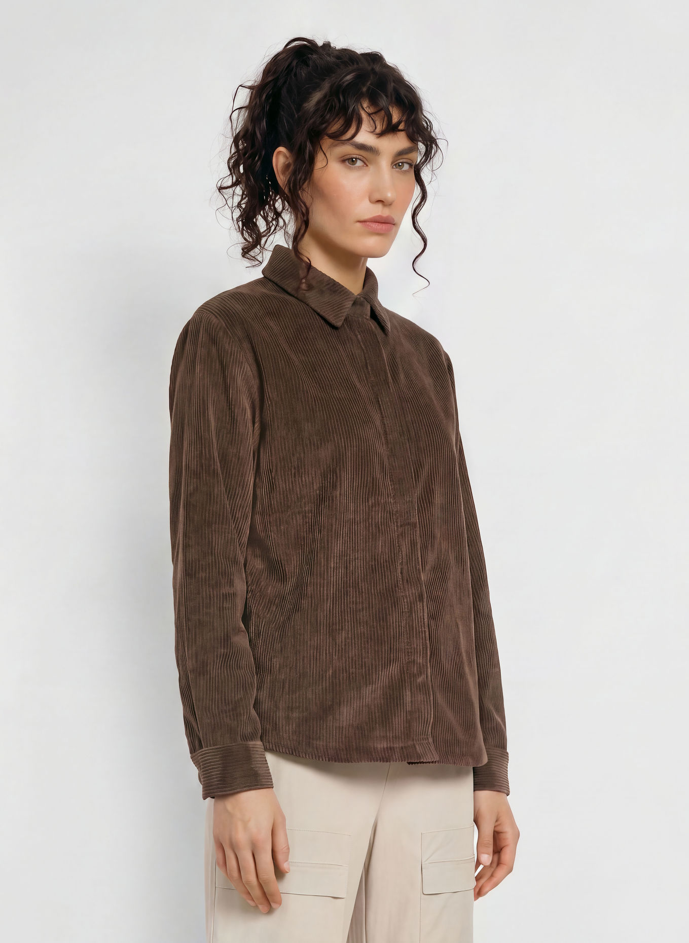 JEANNE BARET Overshirt FAROE aus Cord: DUNKELBRAUN