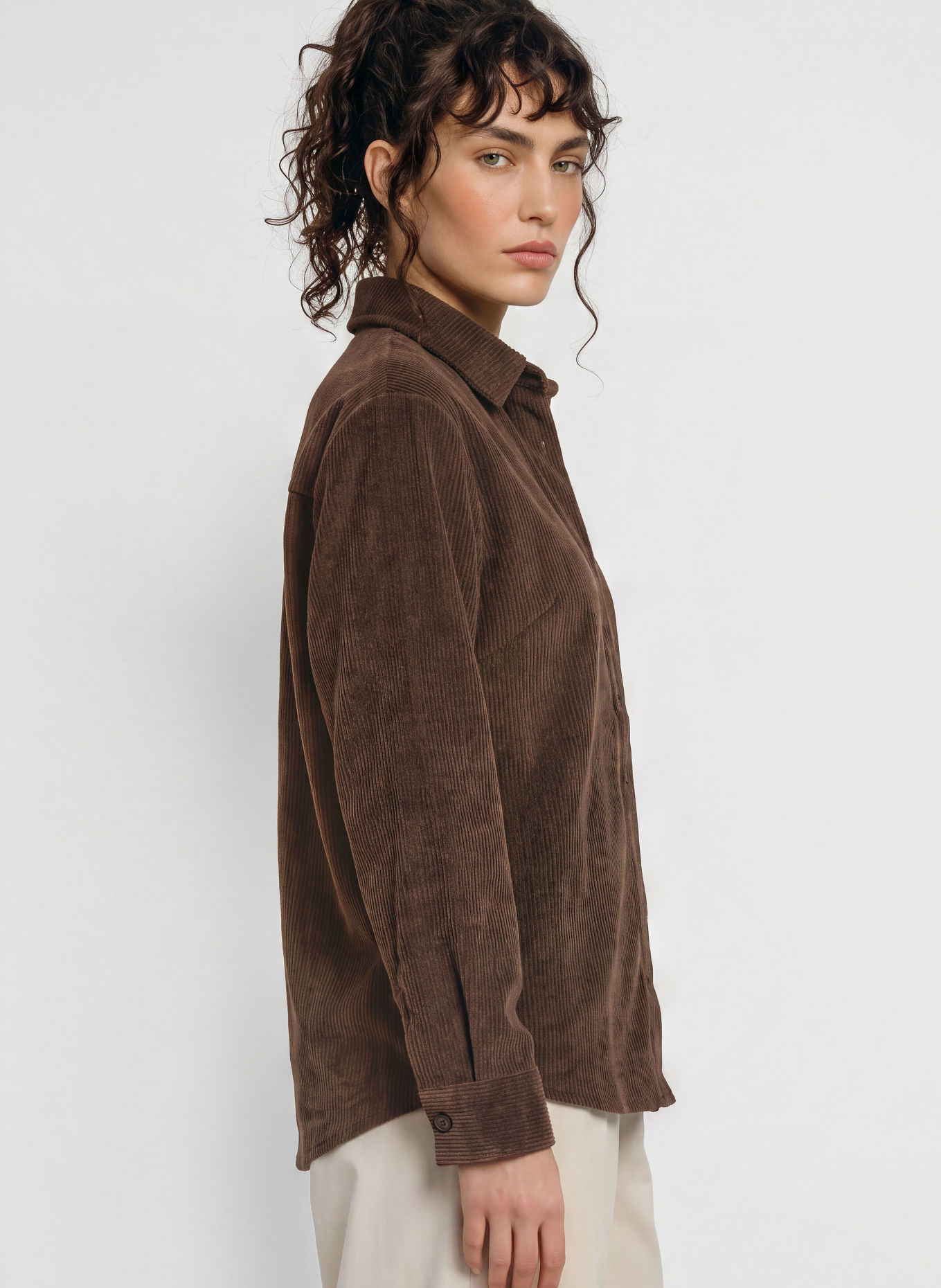 JEANNE BARET Overshirt FAROE aus Cord: DUNKELBRAUN