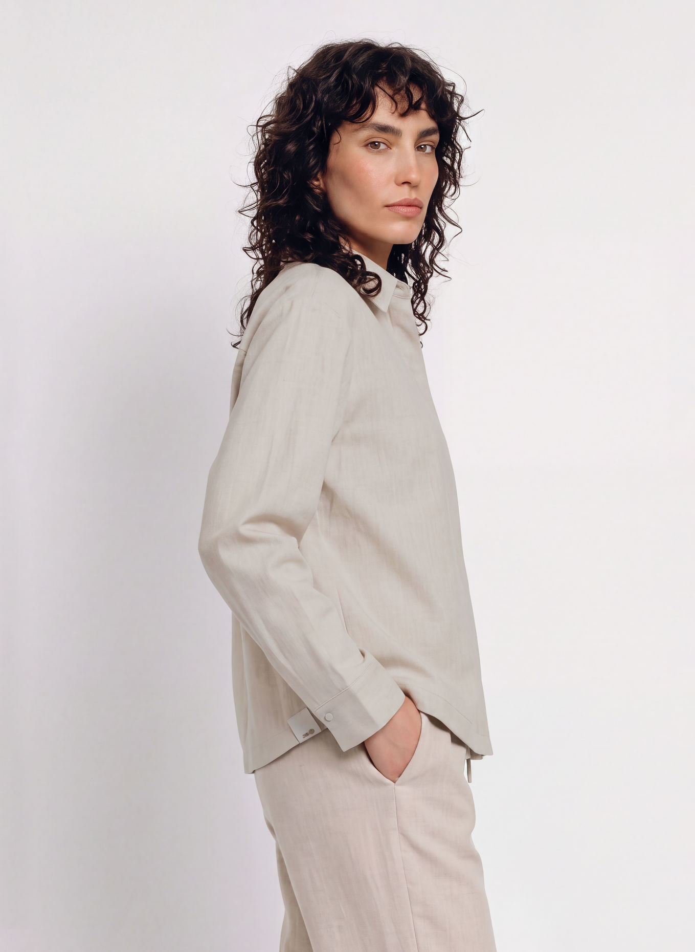 JEANNE BARET Hemdbluse HELLA aus Flanell: HELLGRAU