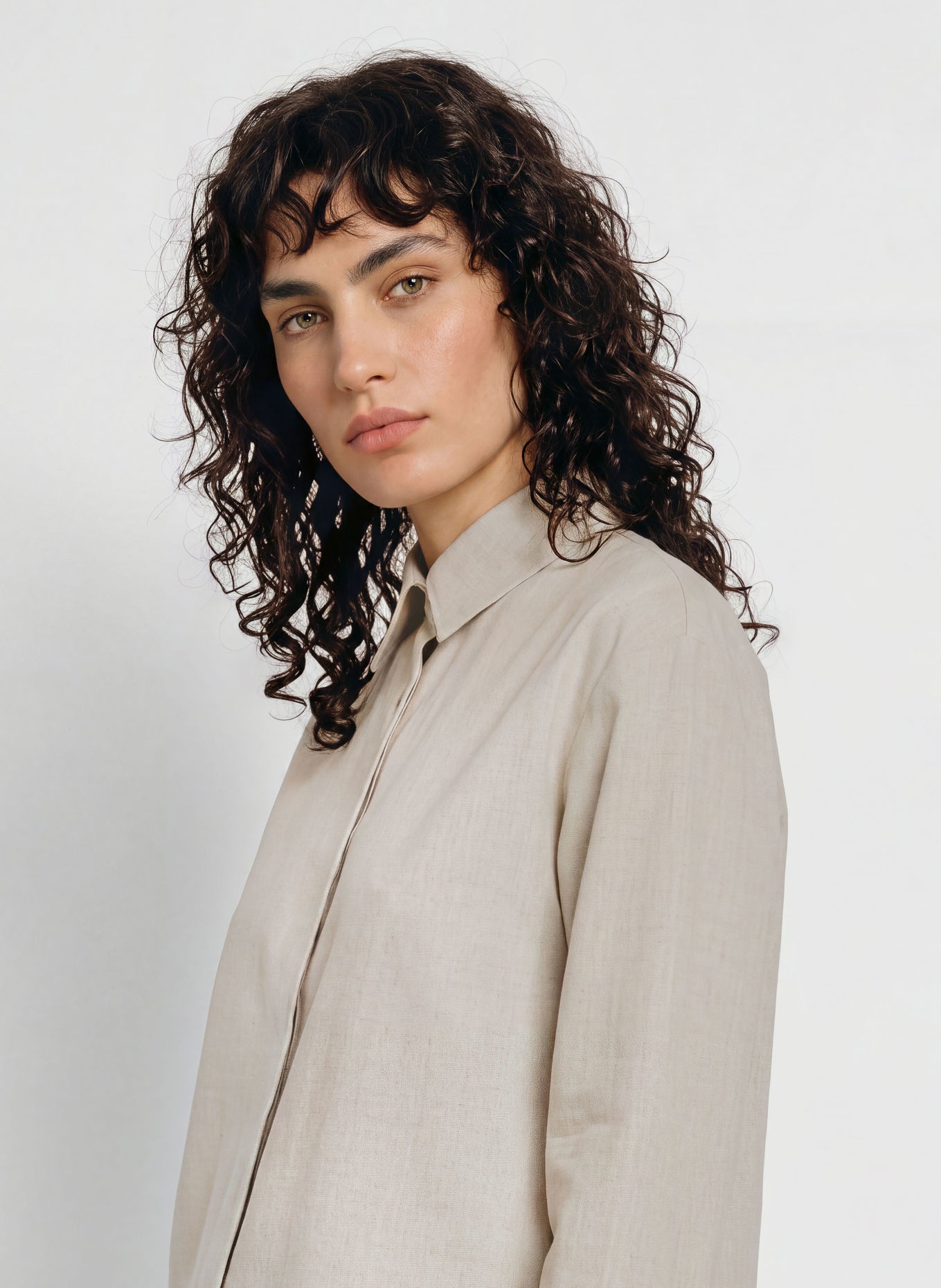 JEANNE BARET Hemdbluse HELLA aus Flanell: HELLGRAU