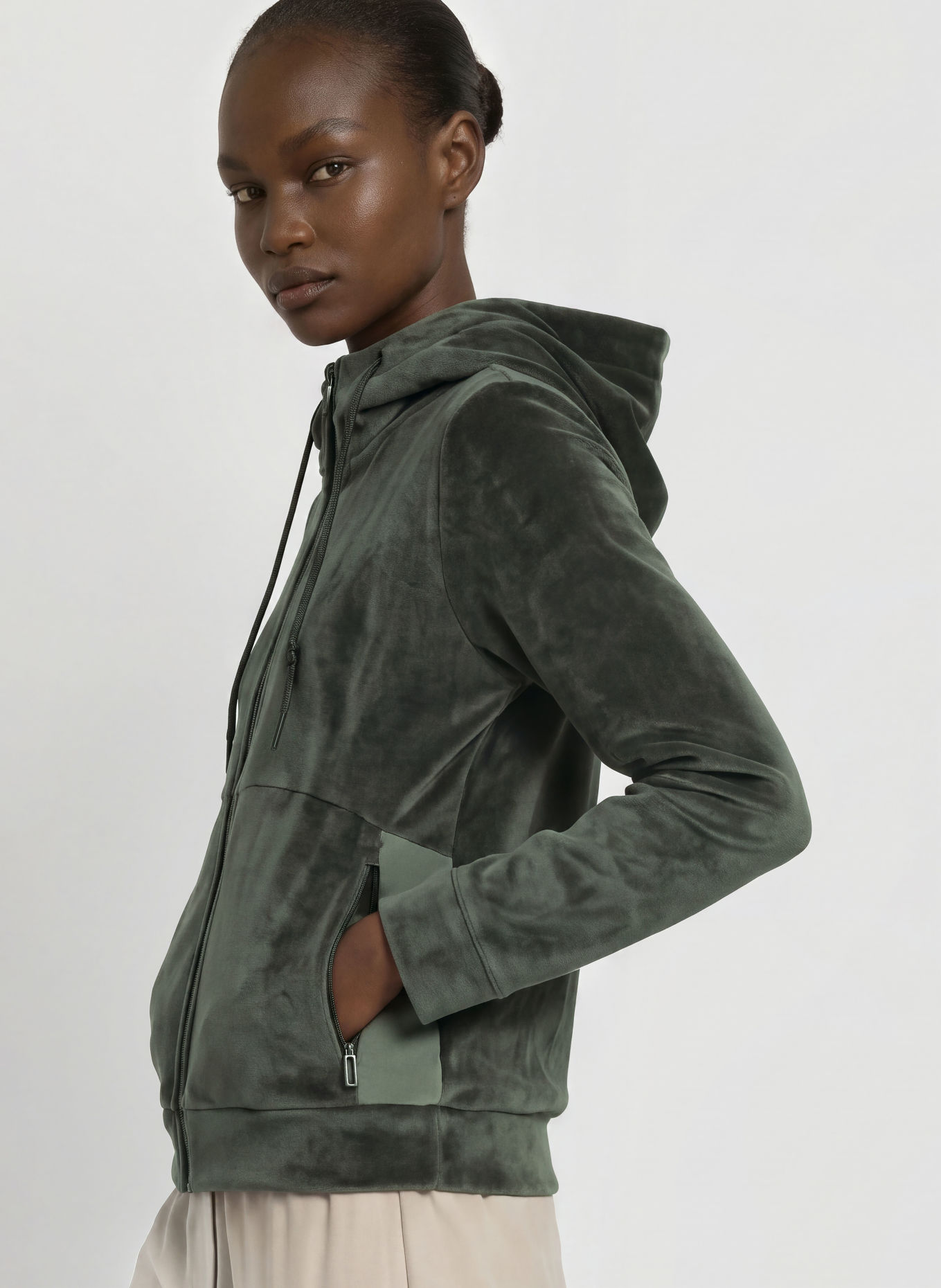 JEANNE BARET Fleecejas BOREAL: DONKERGROEN