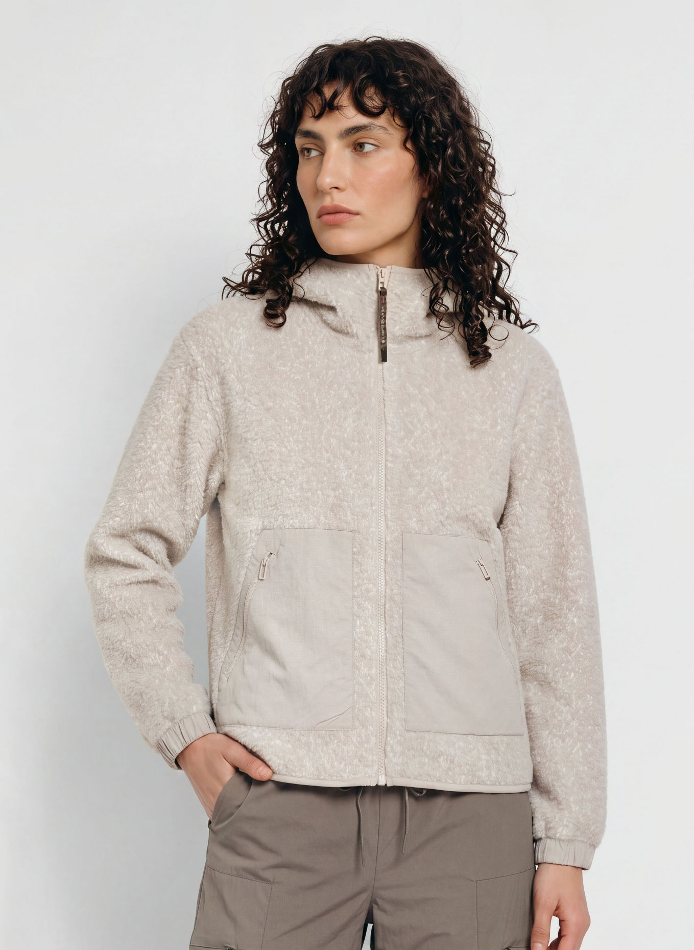 JEANNE BARET GLACE Faux Fur Jacket: BEIGE