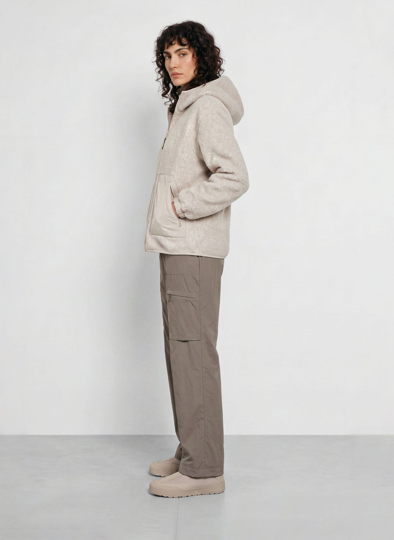 JEANNE BARET GLACE Faux Fur Jacket: BEIGE