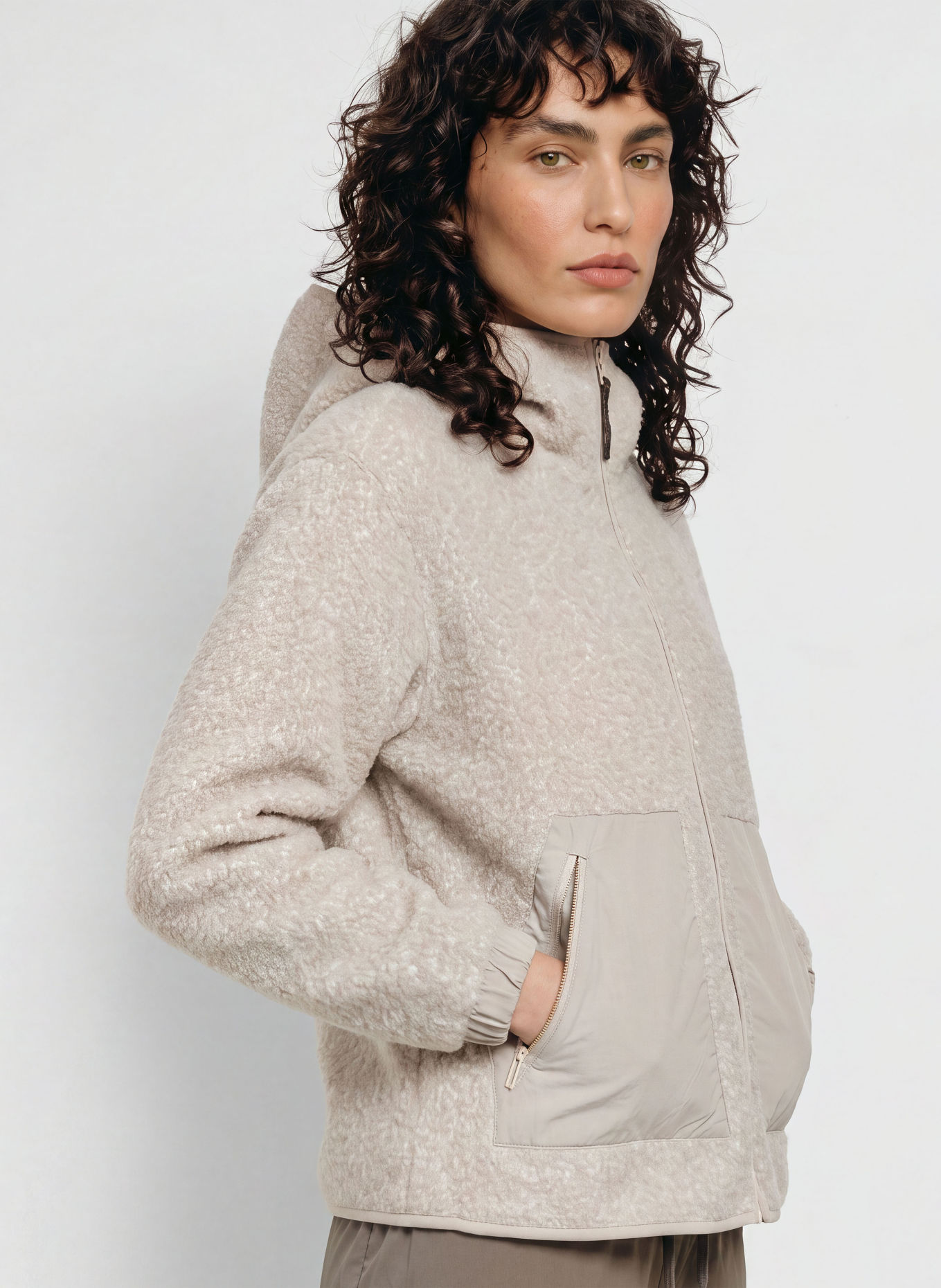 JEANNE BARET GLACE Faux Fur Jacket: BEIGE
