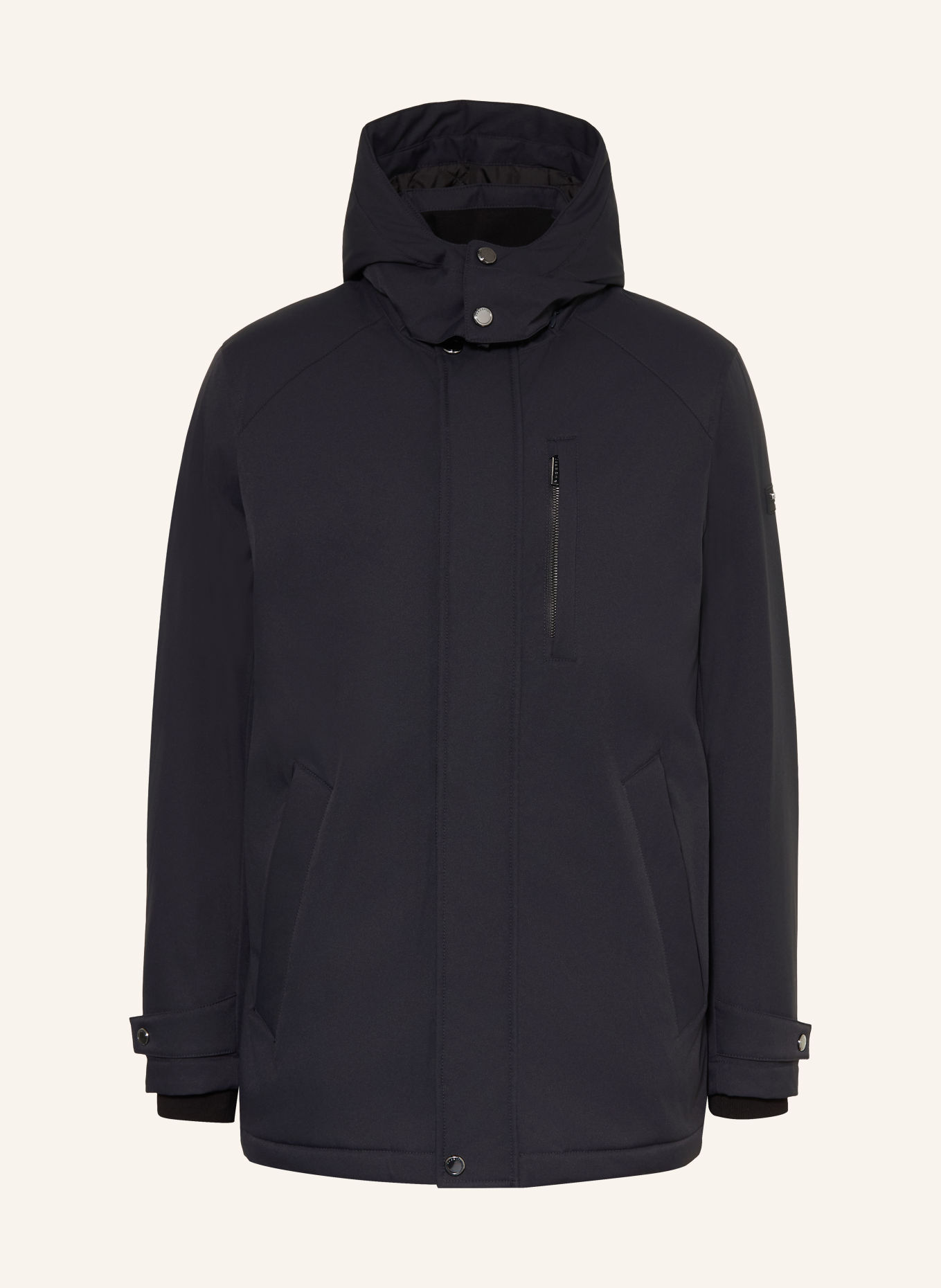bugatti Parka met afneembare capuchon: ZWART