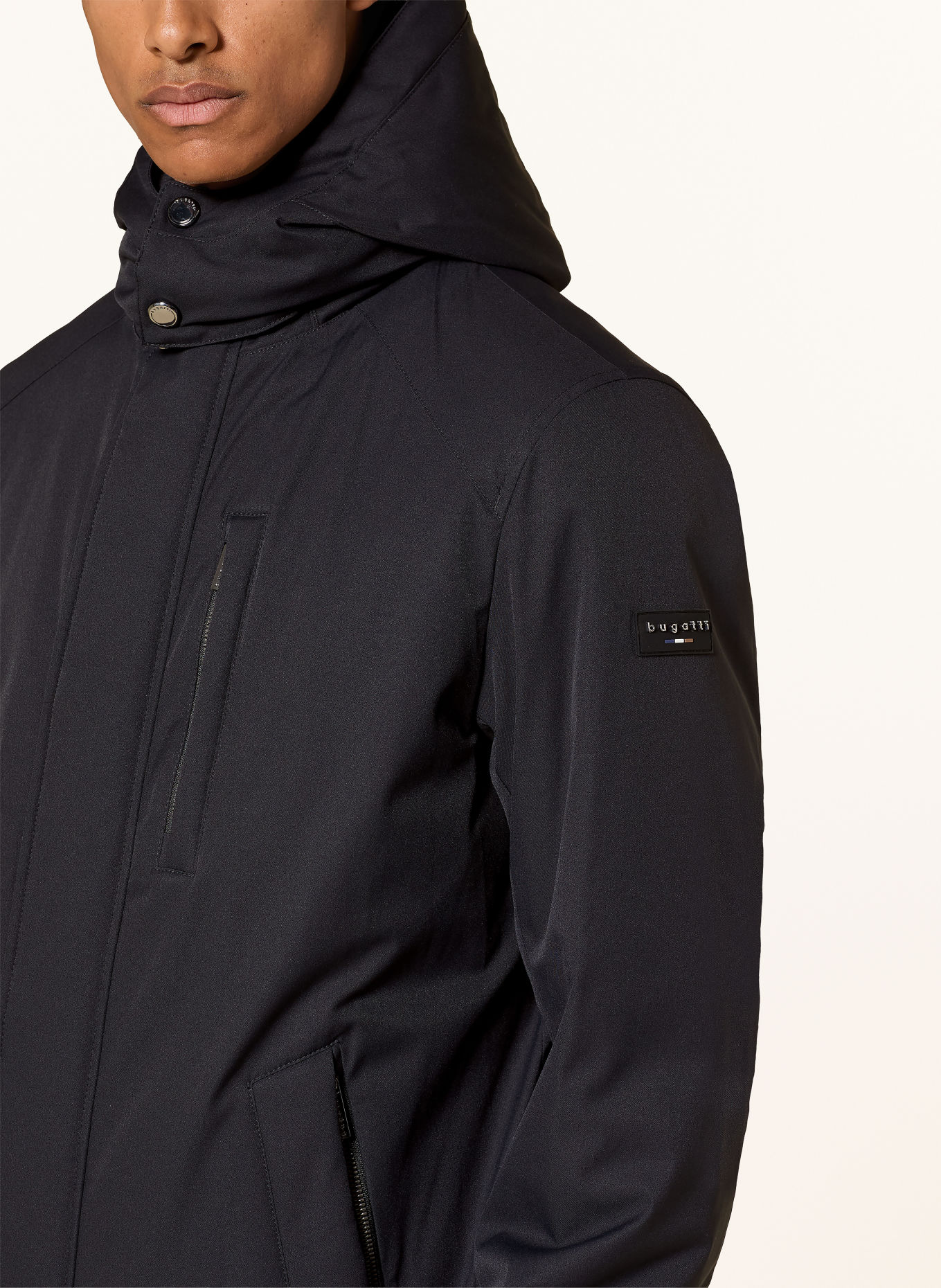 bugatti Parka met afneembare capuchon: ZWART