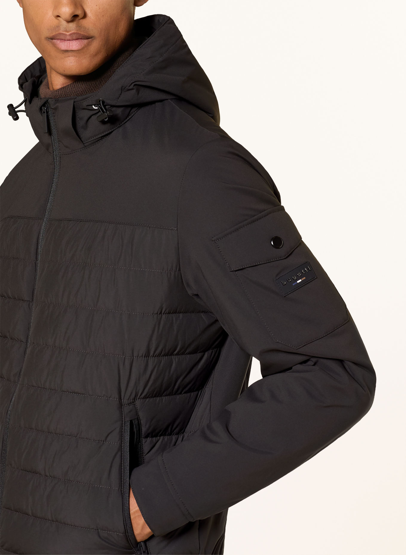 bugatti Blouson mit abnehmbarer Kapuze: SCHWARZ