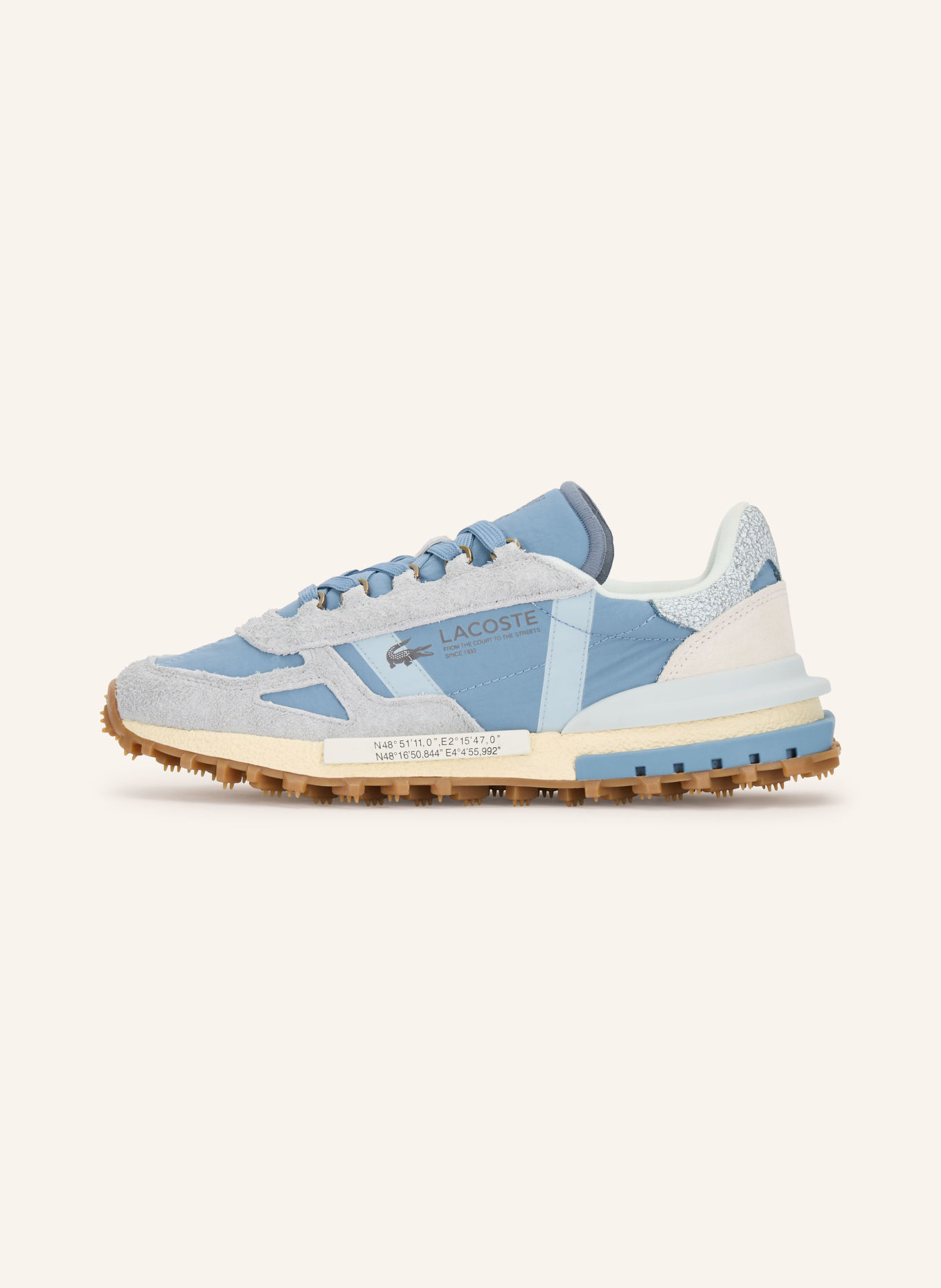 LACOSTE Sneaker ELITE ACTIVE: BLAU / ECRU / HELLBLAU