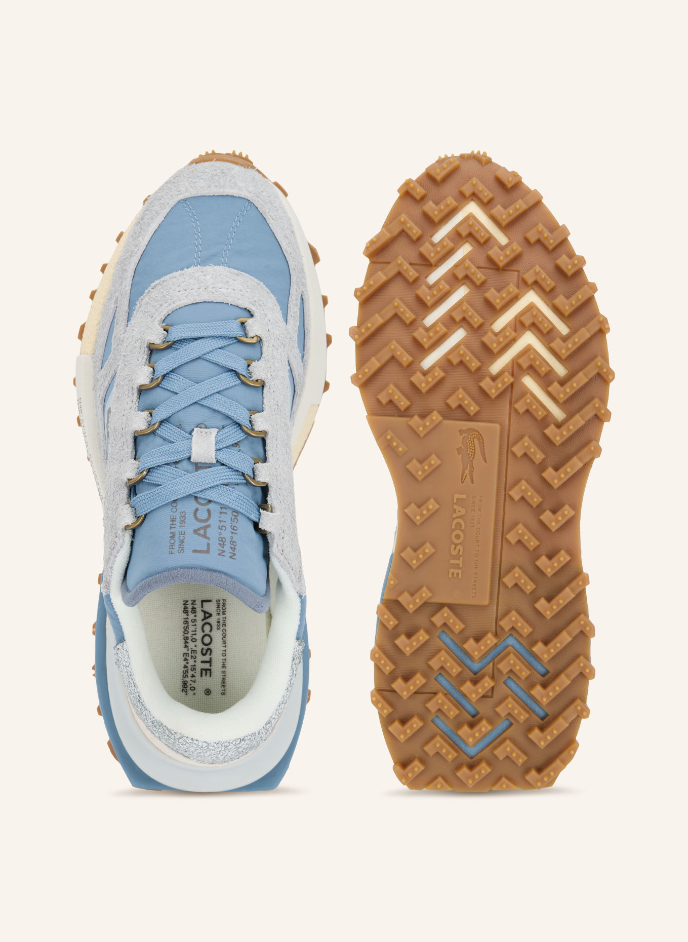 LACOSTE Sneaker ELITE ACTIVE: BLAU / ECRU / HELLBLAU