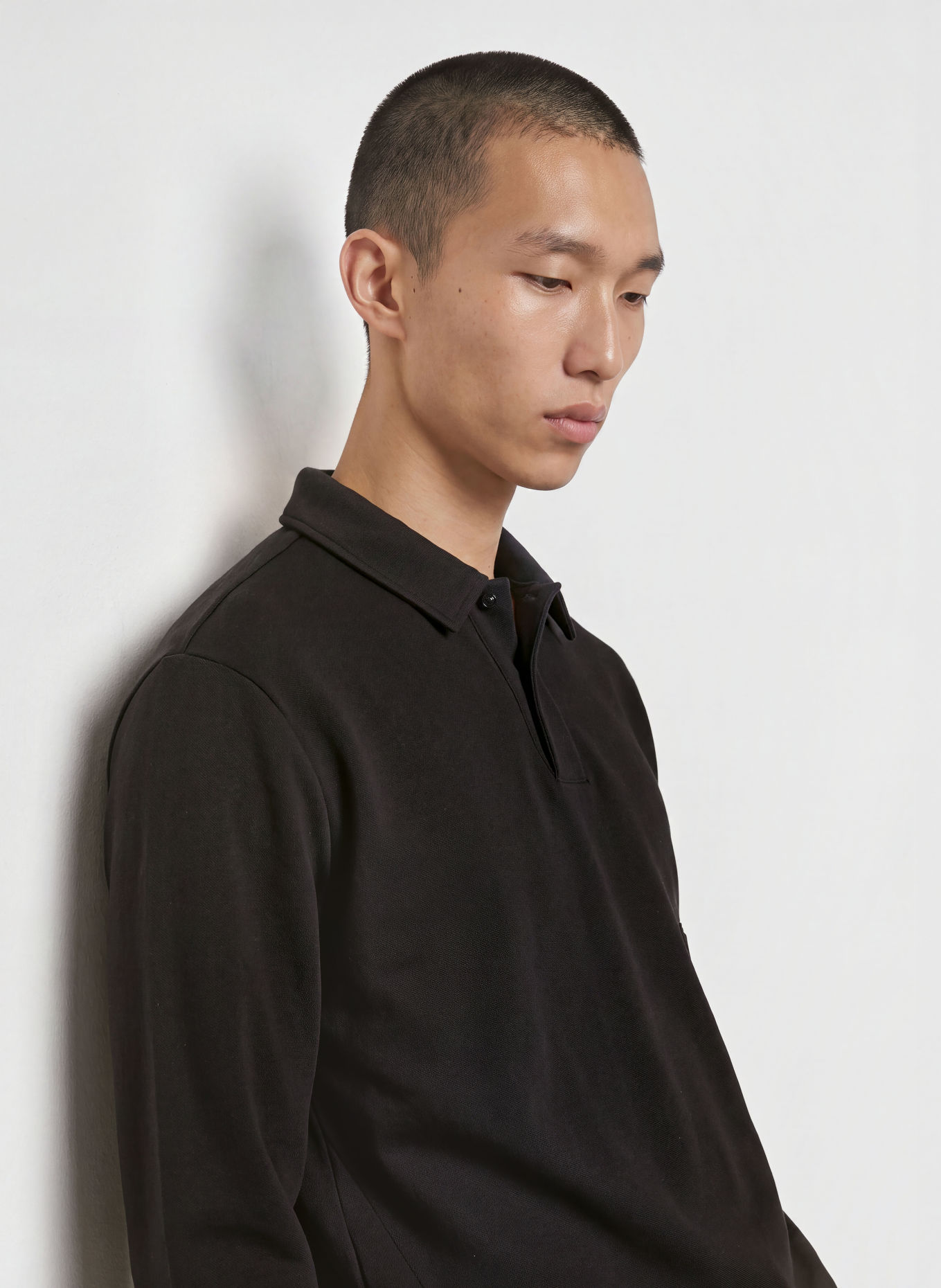 BOSS Sweat-Poloshirt PLACKET: SCHWARZ