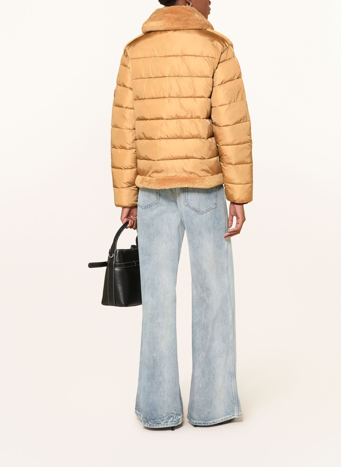 SAVE THE DUCK HANA Teddy Fur Jacket in a Mix of Materials: CAMEL