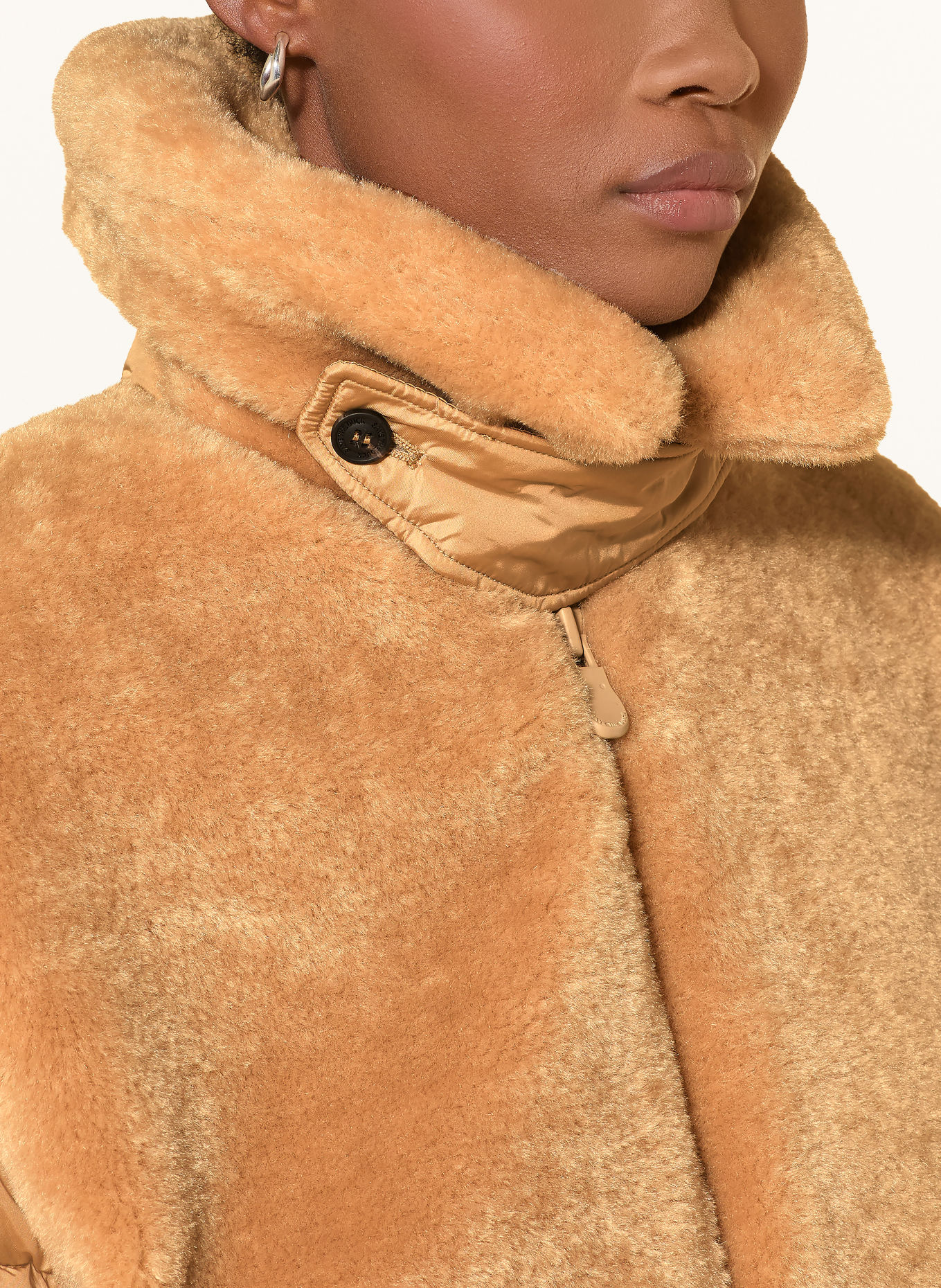 SAVE THE DUCK HANA Teddy Fur Jacket in a Mix of Materials: CAMEL