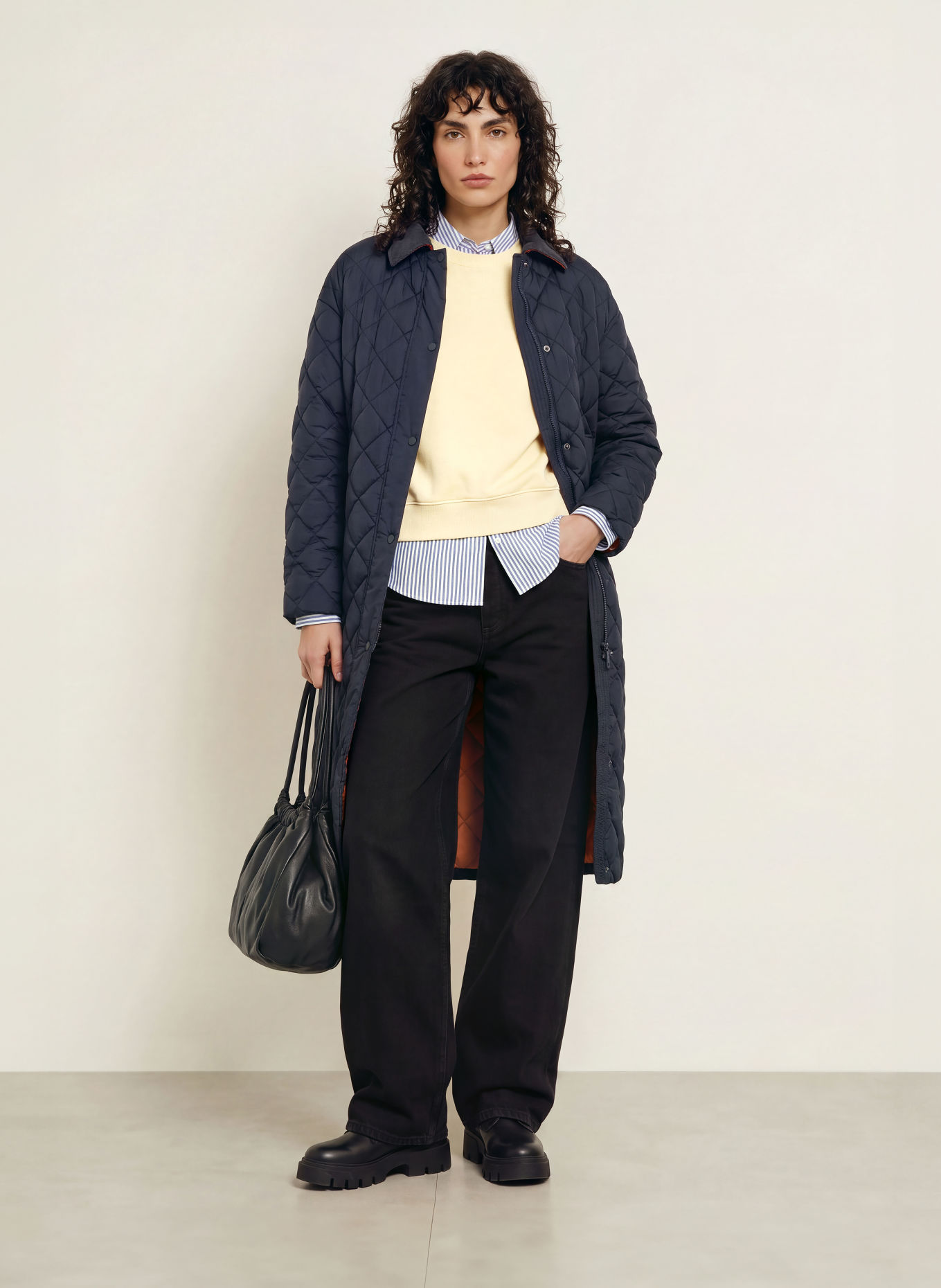SAVE THE DUCK SADIE Quilted Coat: DARK BLUE