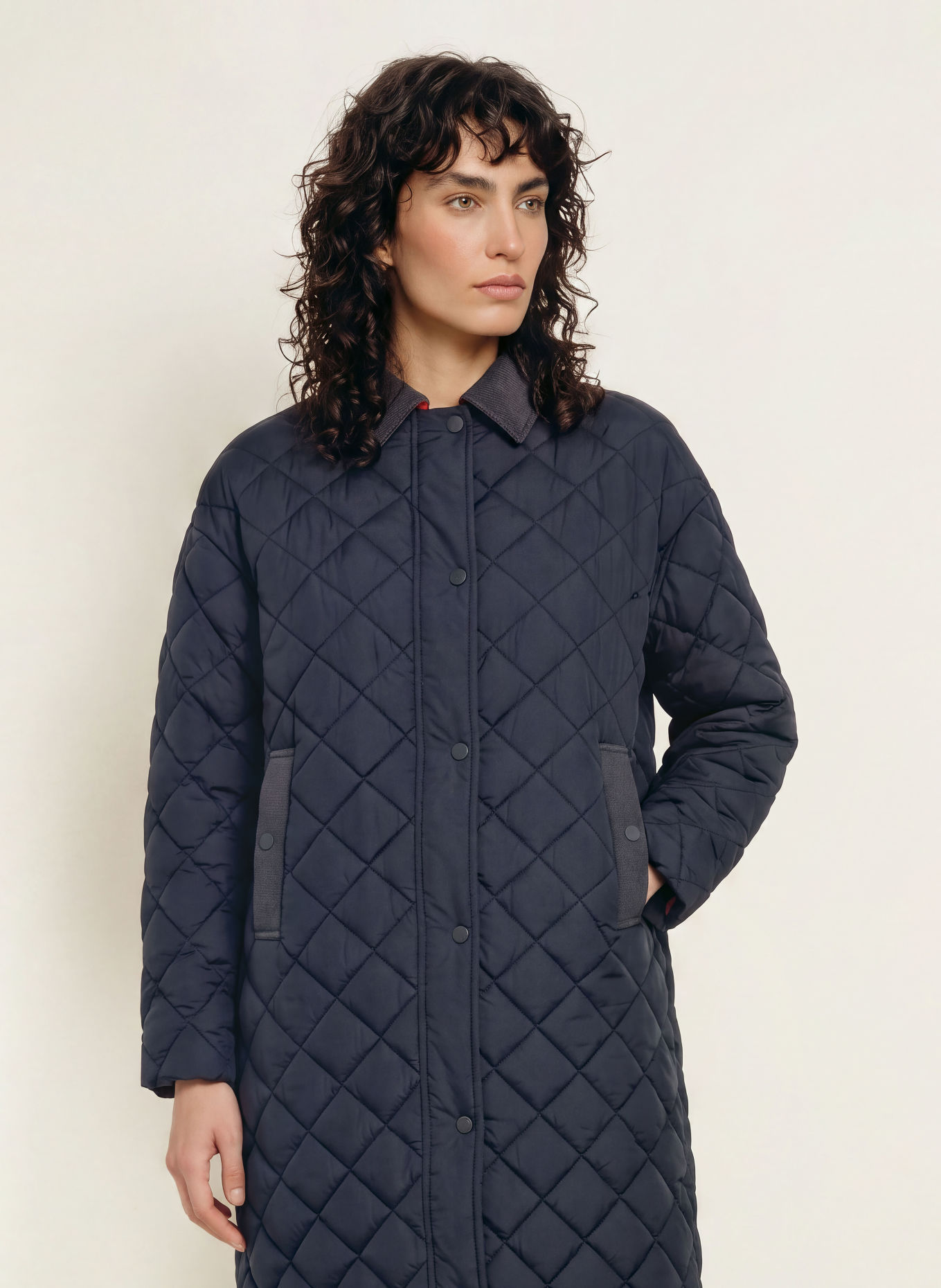 SAVE THE DUCK SADIE Quilted Coat: DARK BLUE
