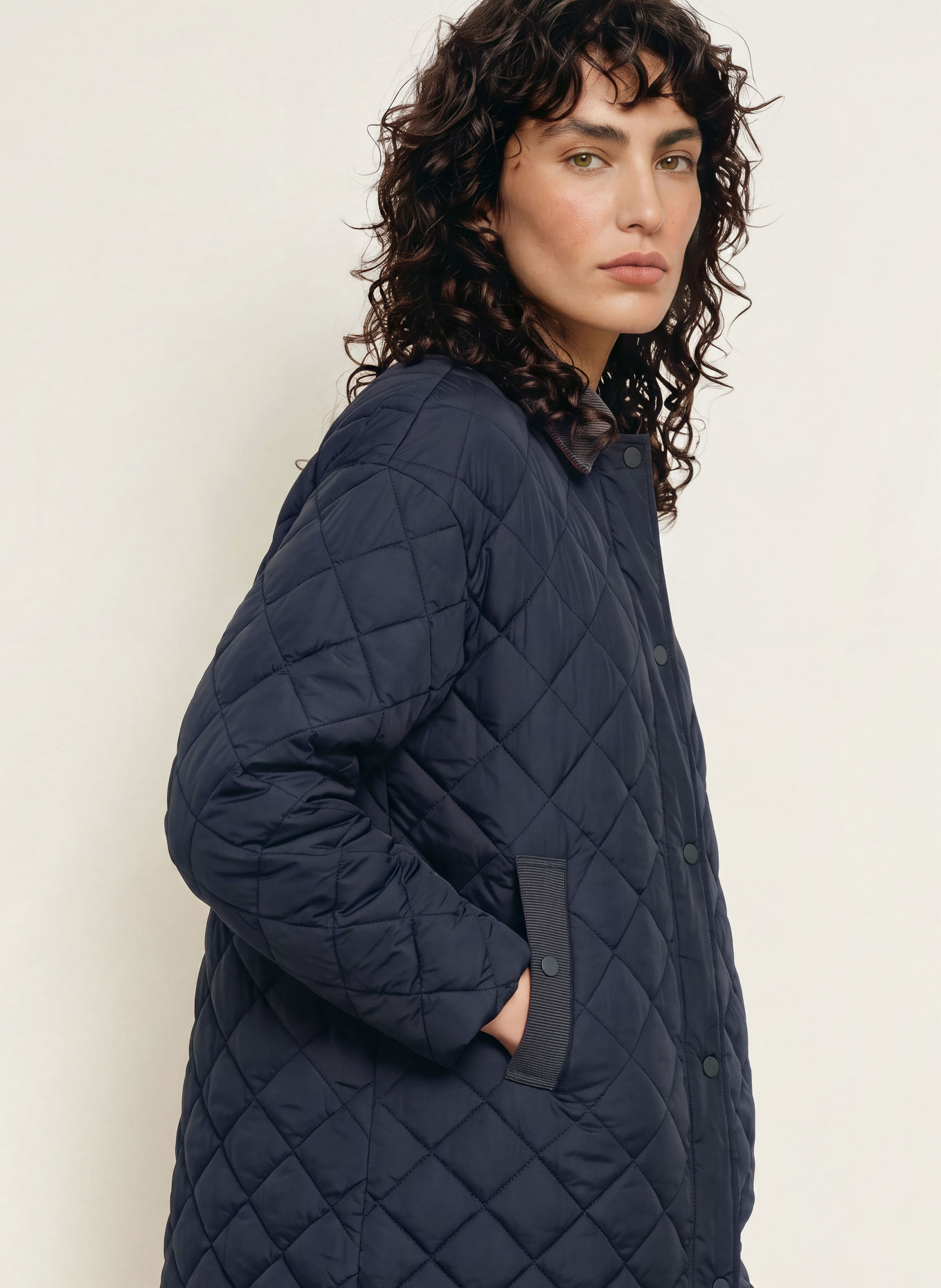 SAVE THE DUCK SADIE Quilted Coat: DARK BLUE