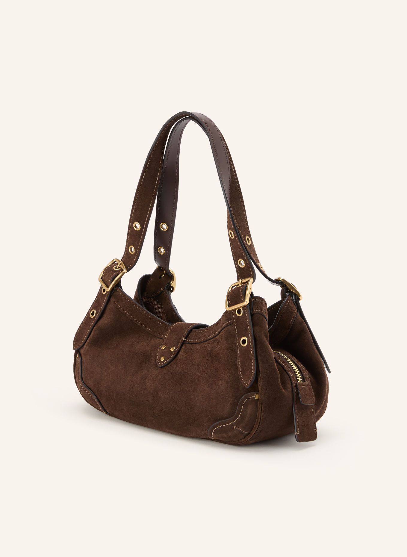 COACH Schoudertas DRIFTER 31: MARRON FONCÉ / GOUD