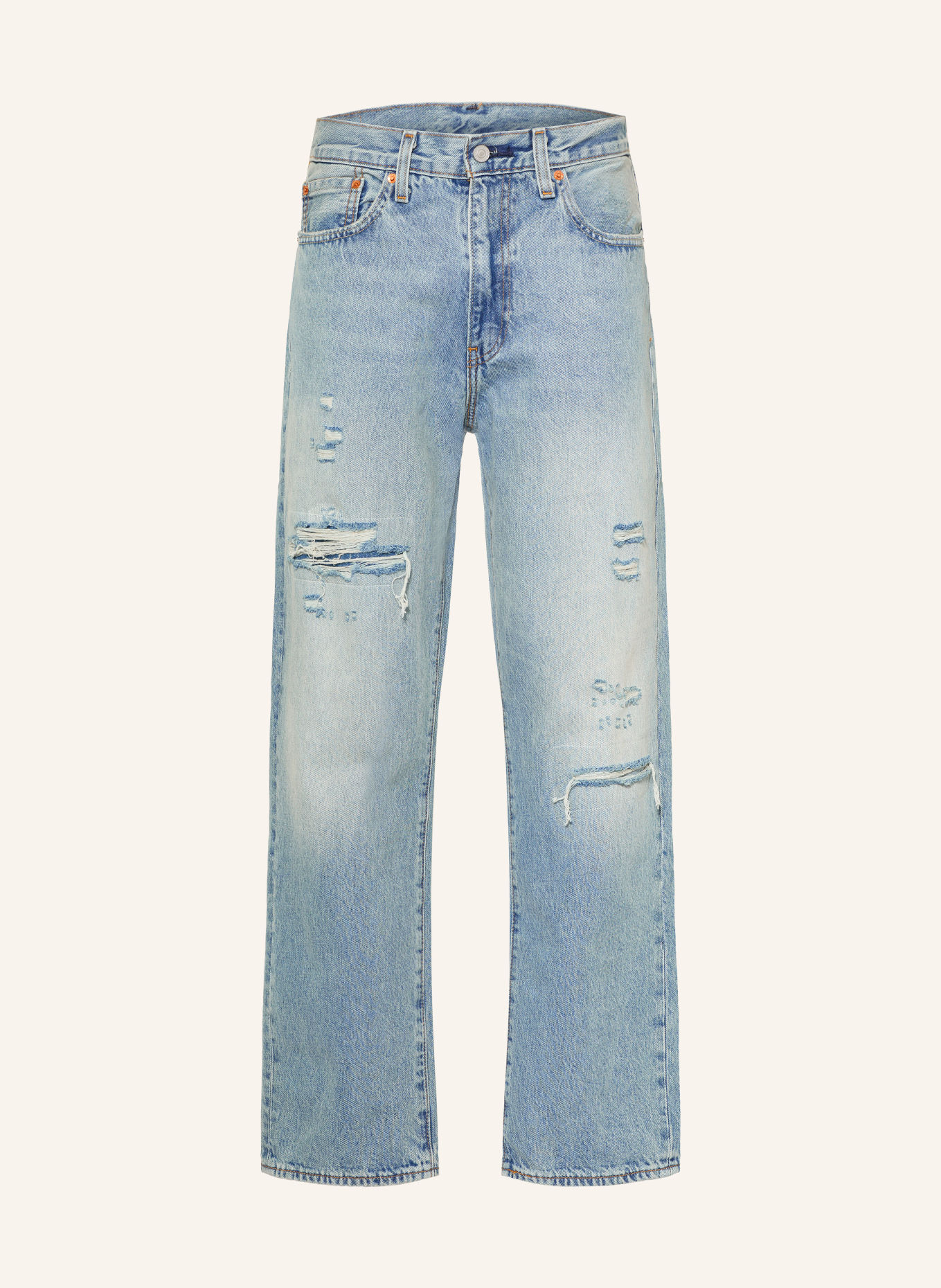Levi's® Destroyed Jeans 568 Loose Straight Fit: 61 Light Indigo - Worn In