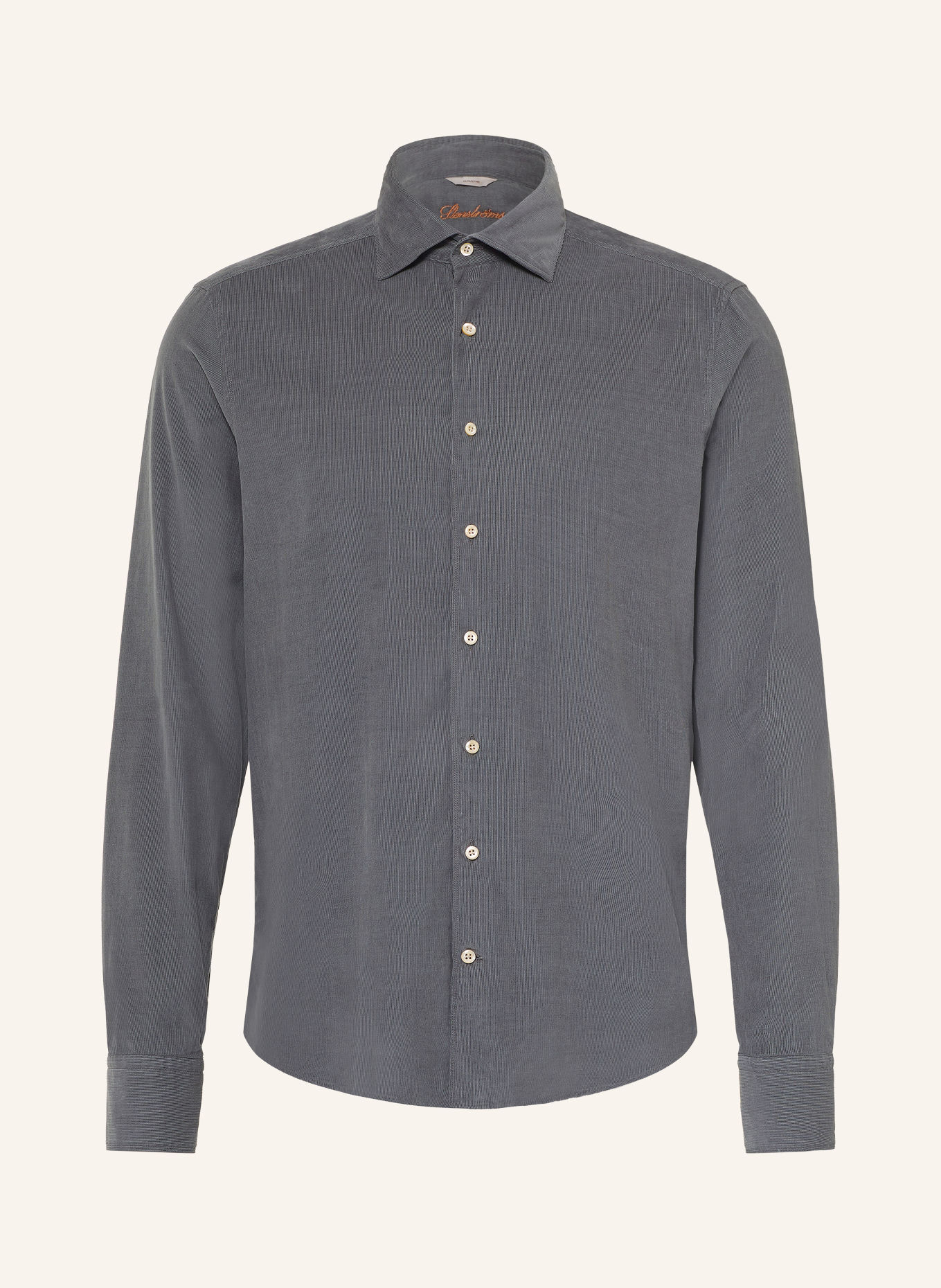 Stenströms Corduroy Shirt, Slimline Fit: DARK GRAY
